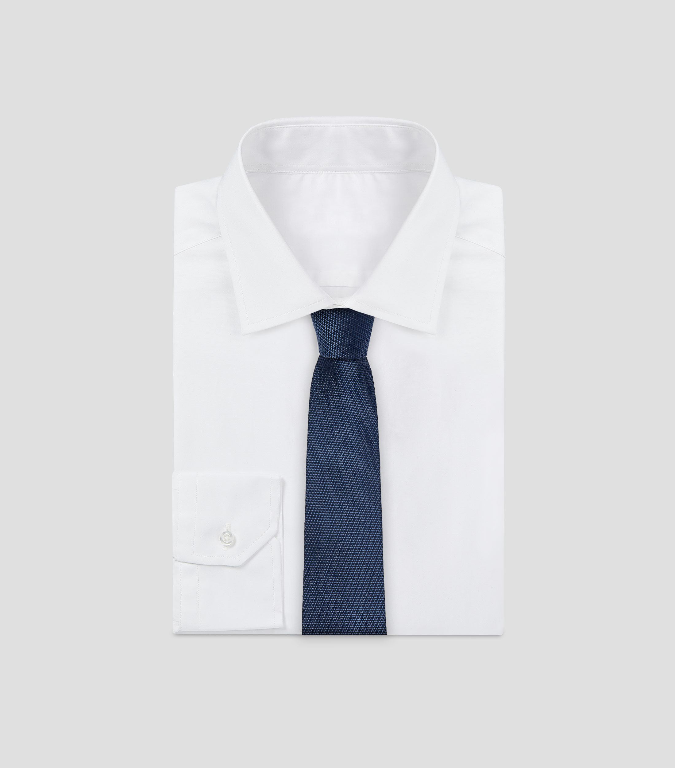Corbata ancha en seda azul lisa Torino