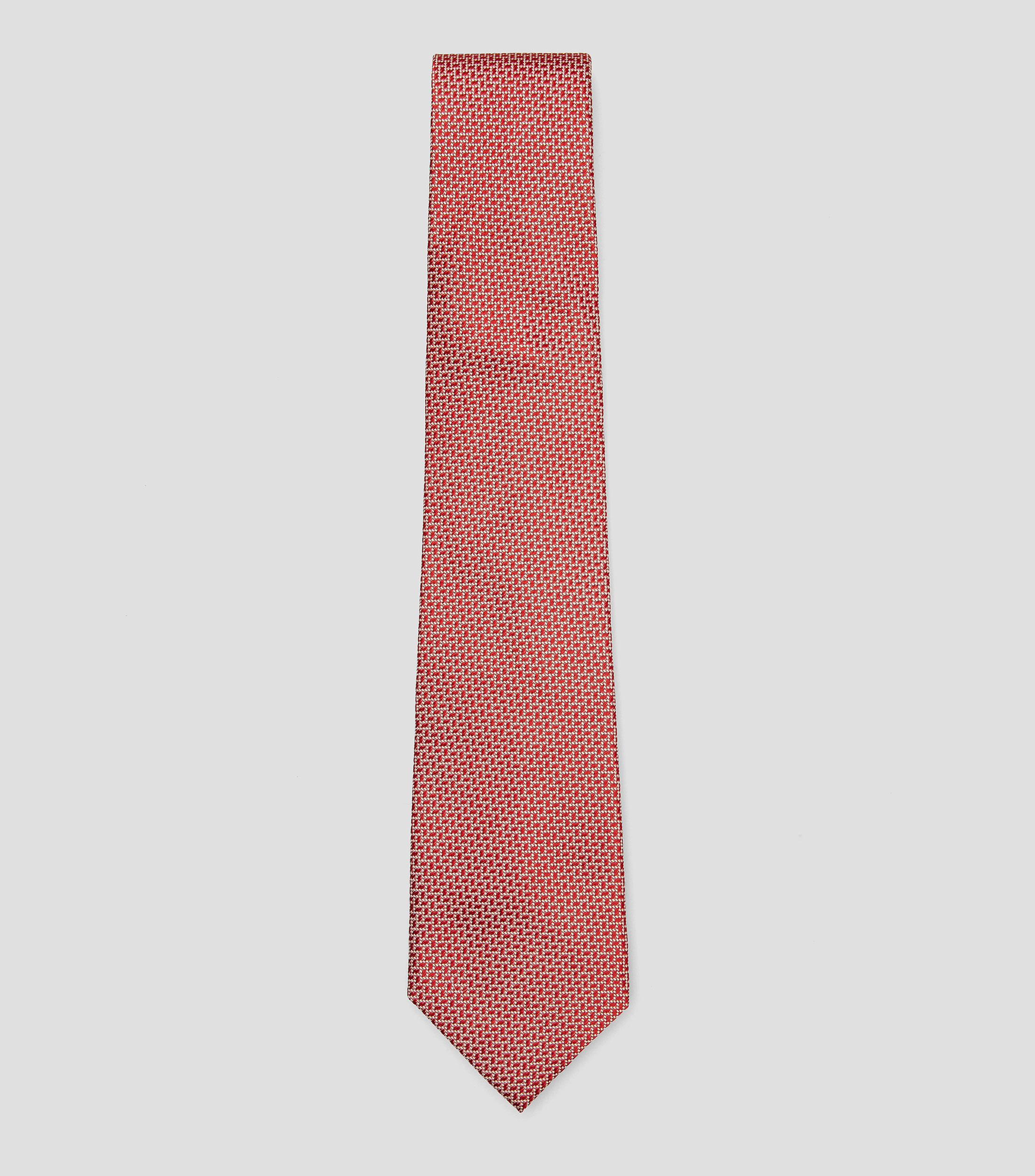 Corbata ancha en seda rojo estampada Torino