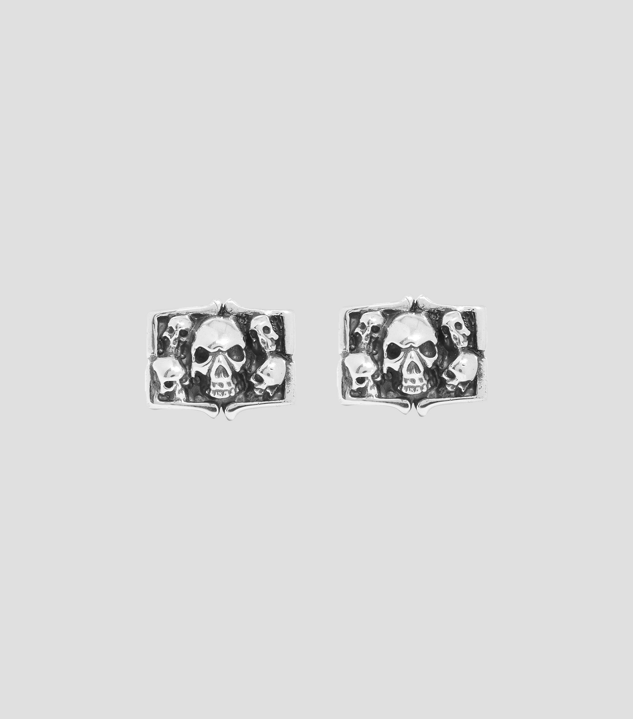 Mancuernillas con calaveras en plata .925 Hombre