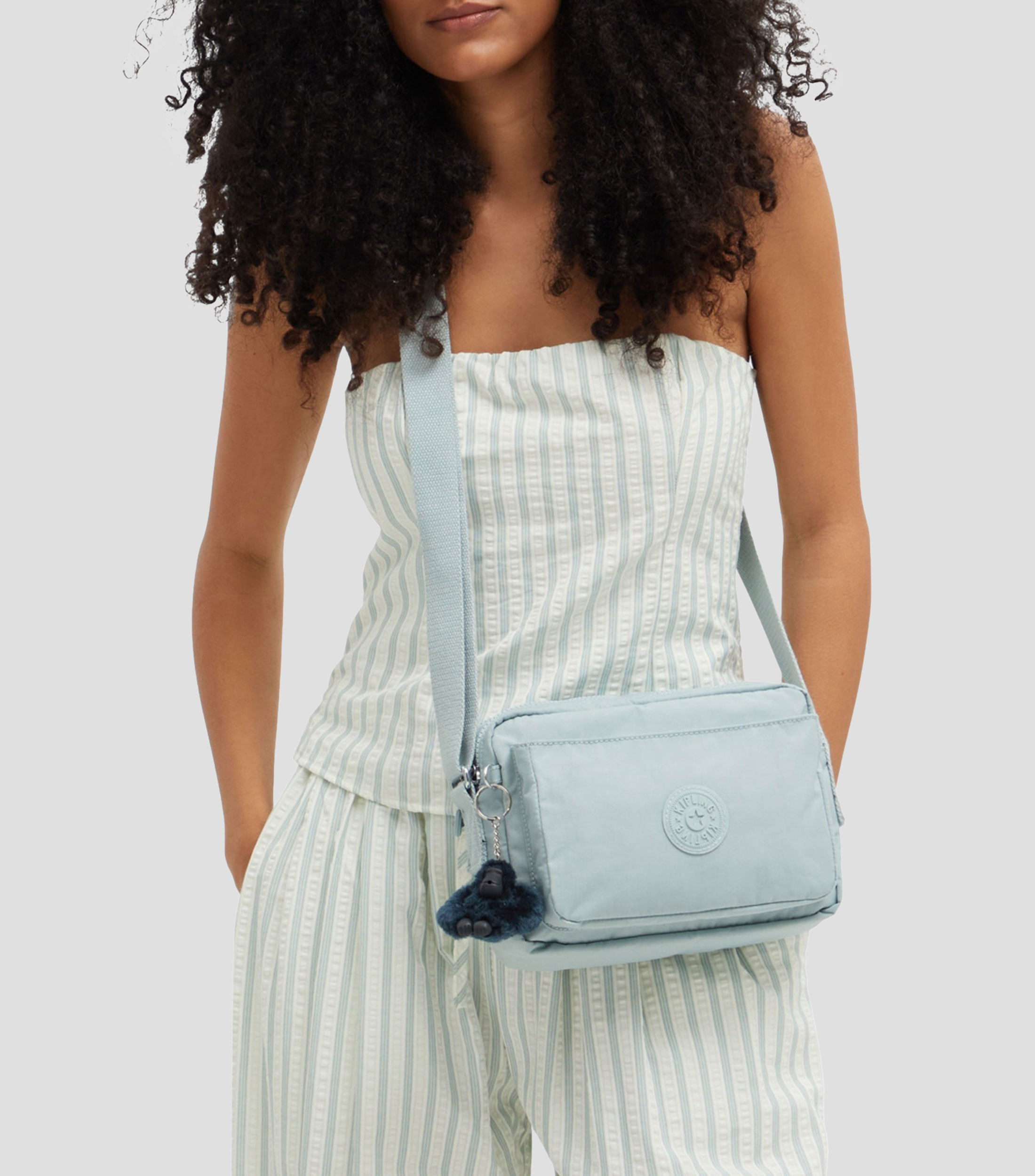 Bolsa crossbody azul lisa Mujer