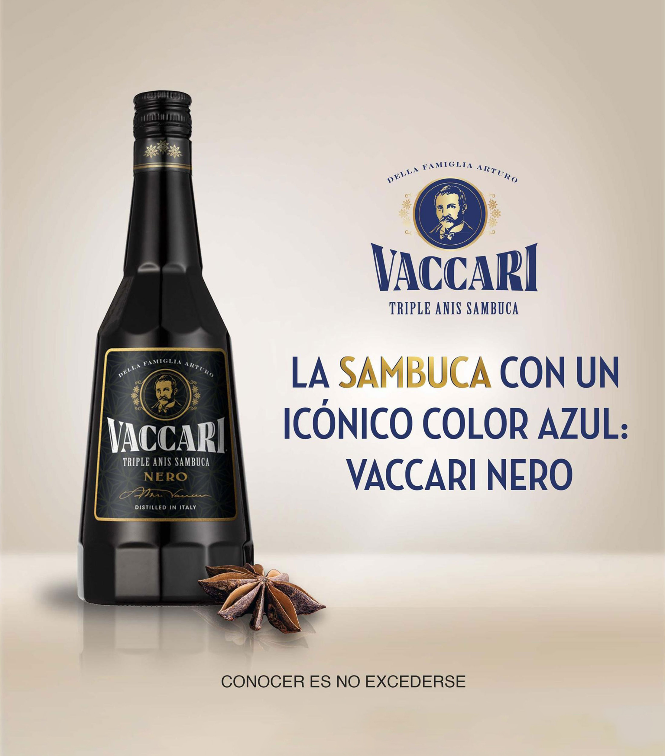 Licor de sambuca Vaccari Nero, 700 ml