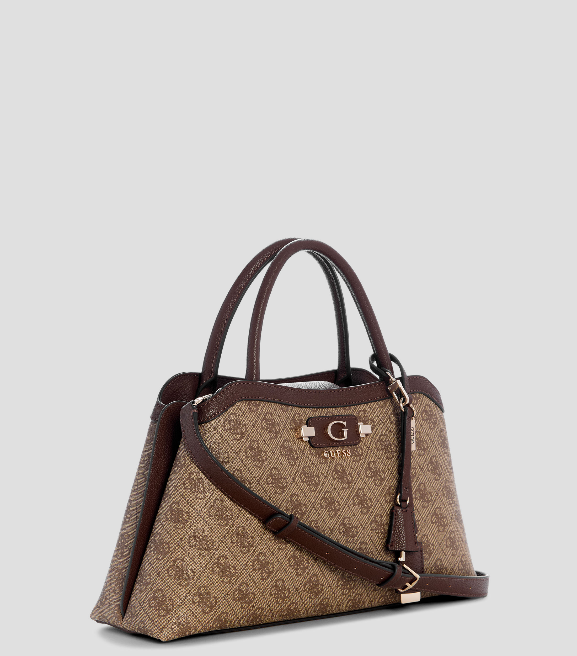 Bolsa satchel café Lindsey Girlfriend estampada Mujer