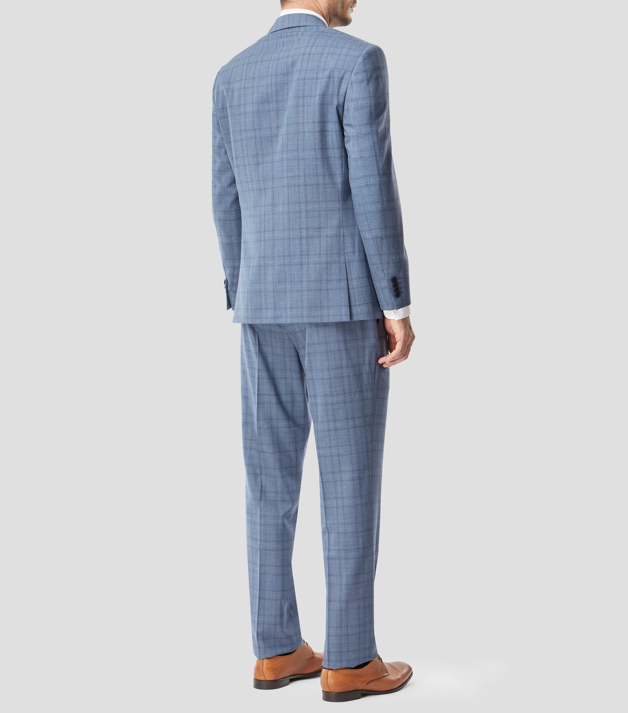 Traje de lana corte regular con cuadros Hombre