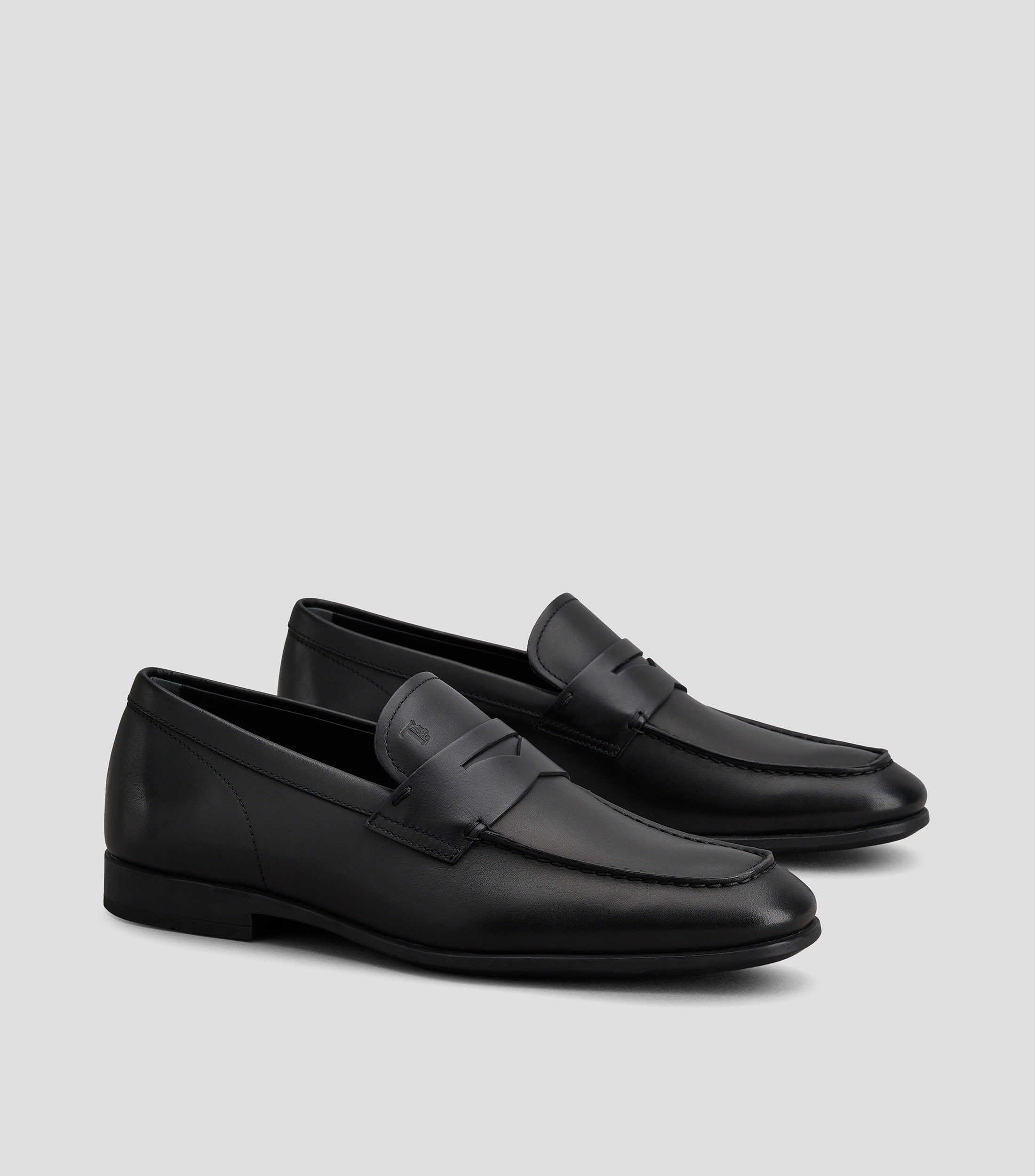 Mocasines Gomma Nero en piel Hombre