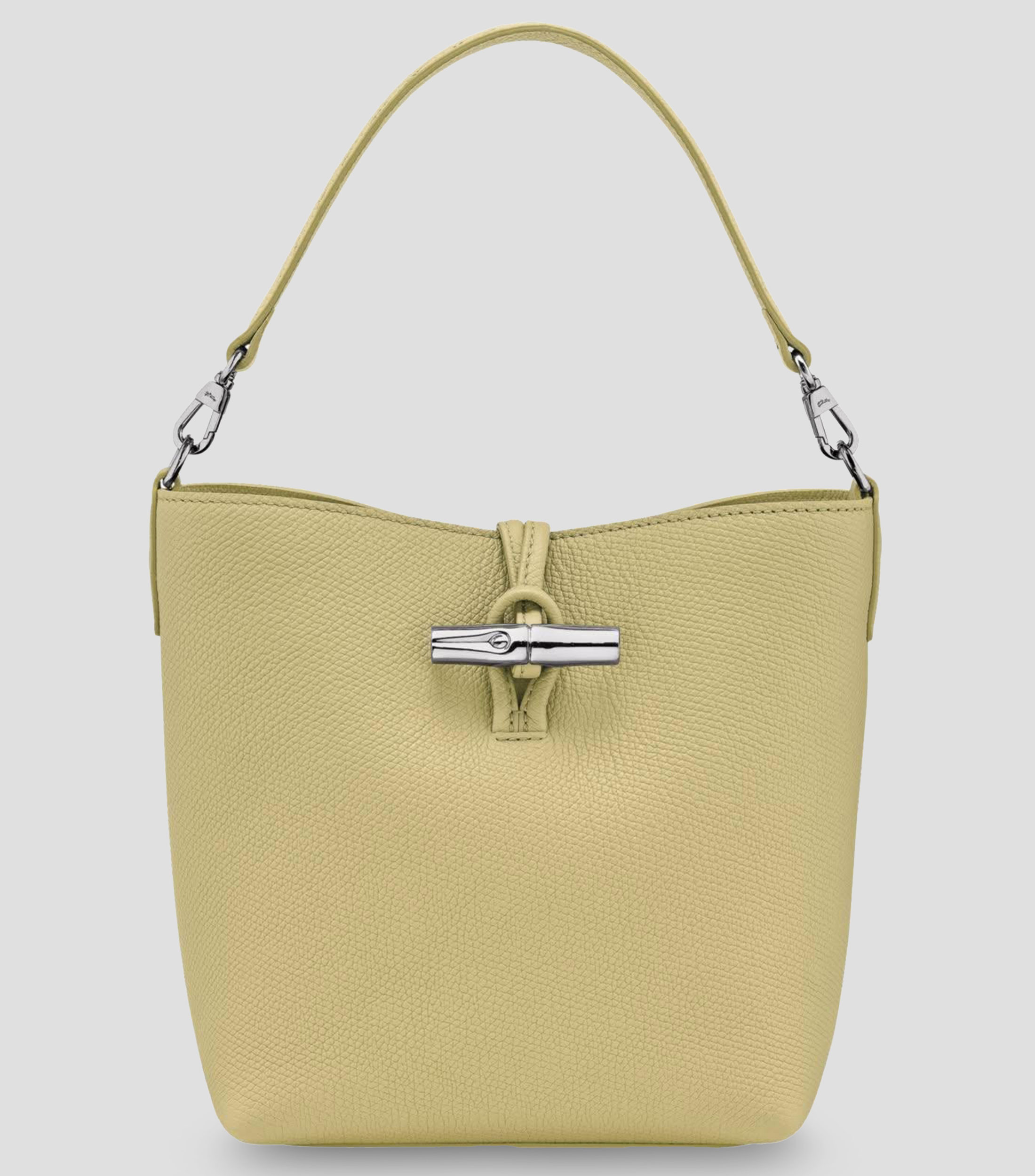 Bolsa crossbody en piel verde lisa Mujer