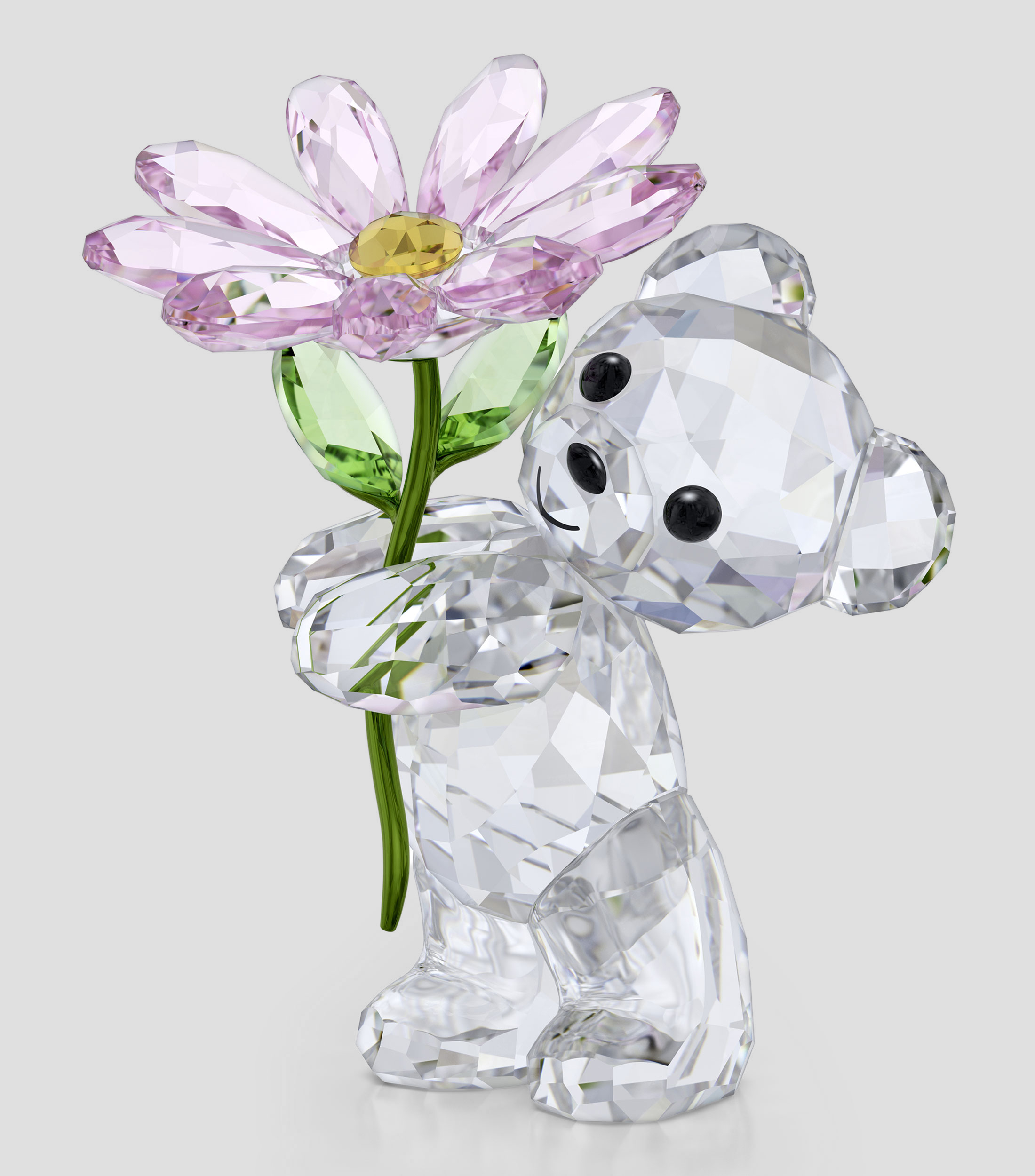 Figura decorativa Oso Kris Una margarita para ti en cristal