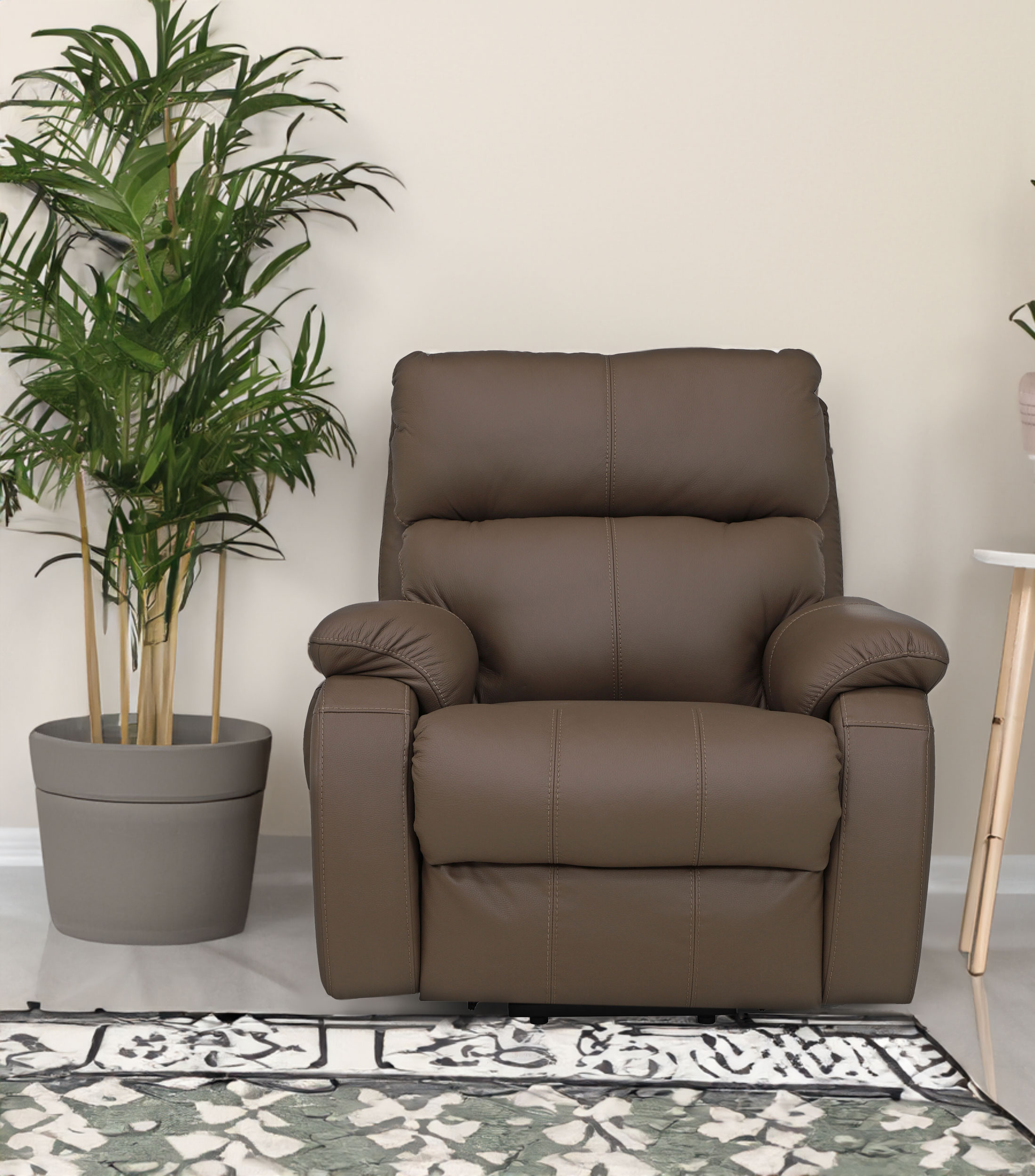 Sillón Reclinable Eléctrico Rest en Piel Tabaco