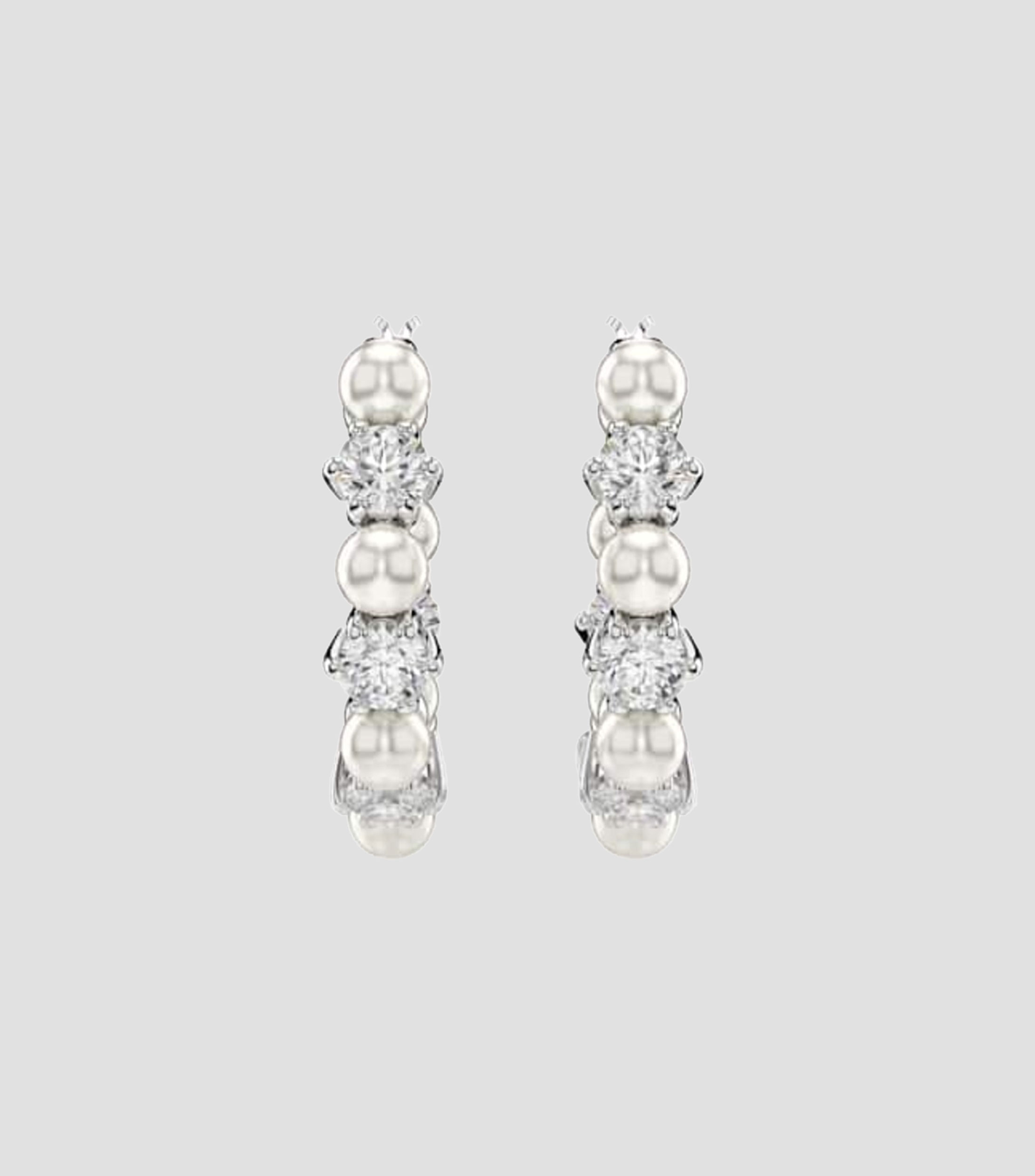 Aretes Matrix con Zirconia y Crystal Pearls Unisex
