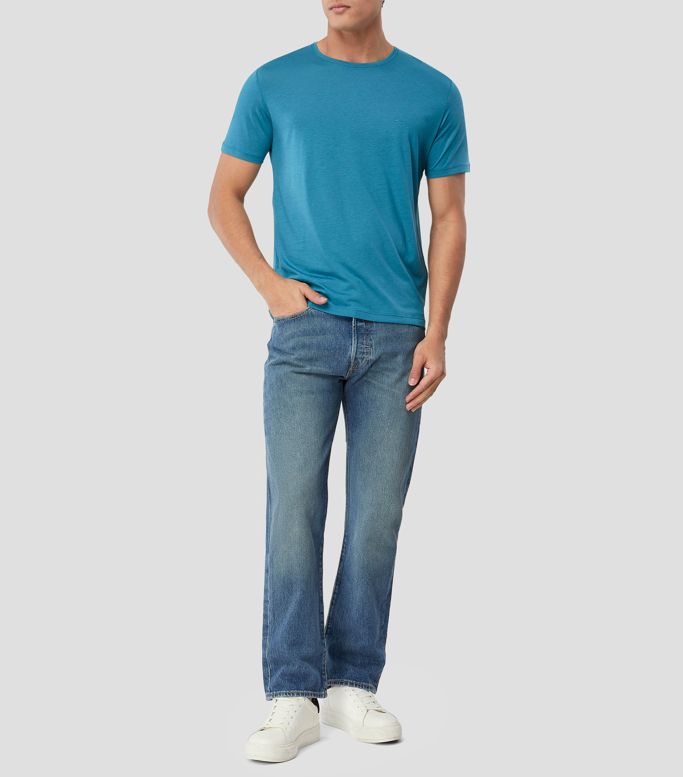 Playera cuello redondo manga corta lisa Hombre