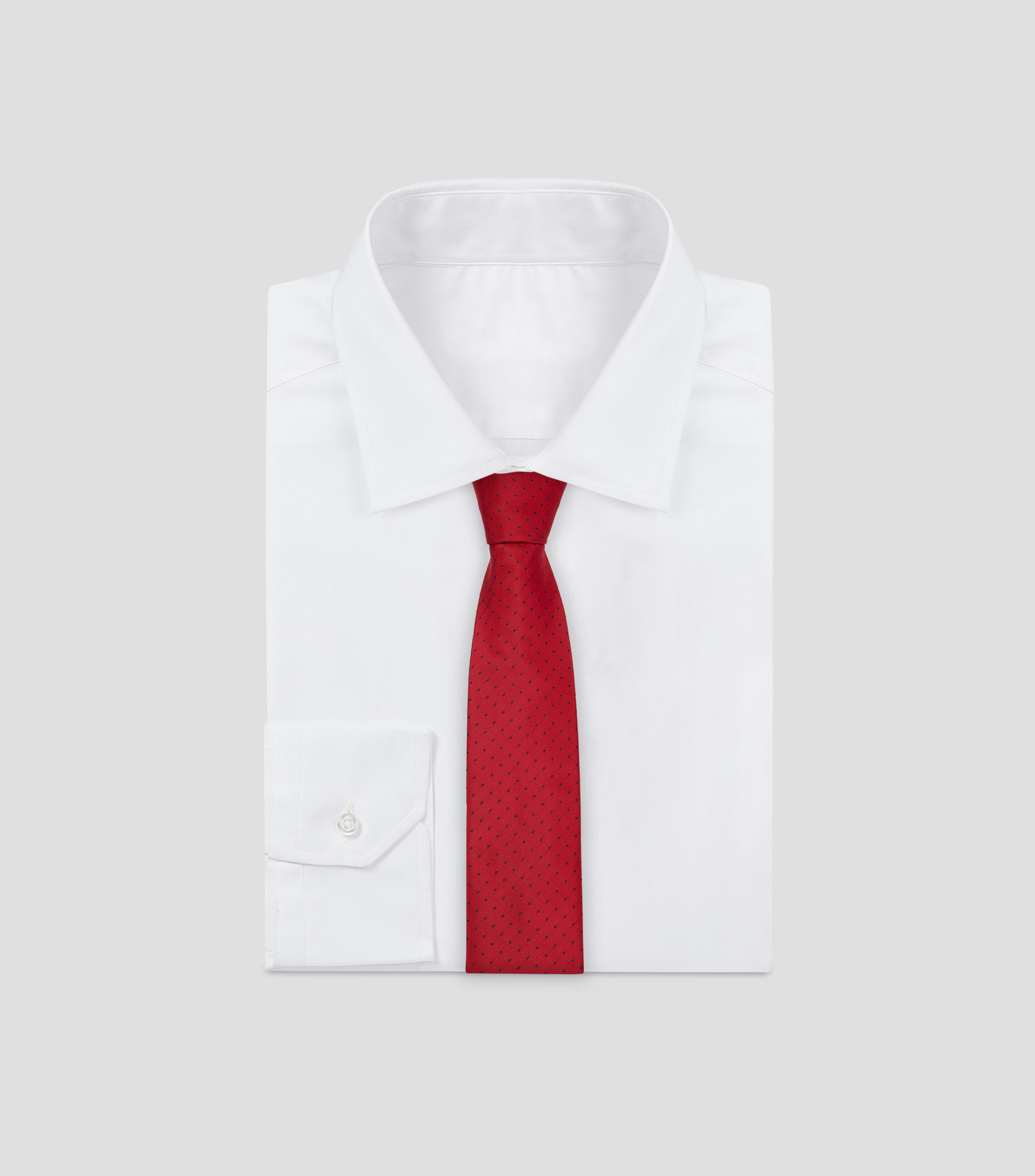 Corbata ancha de seda con puntos