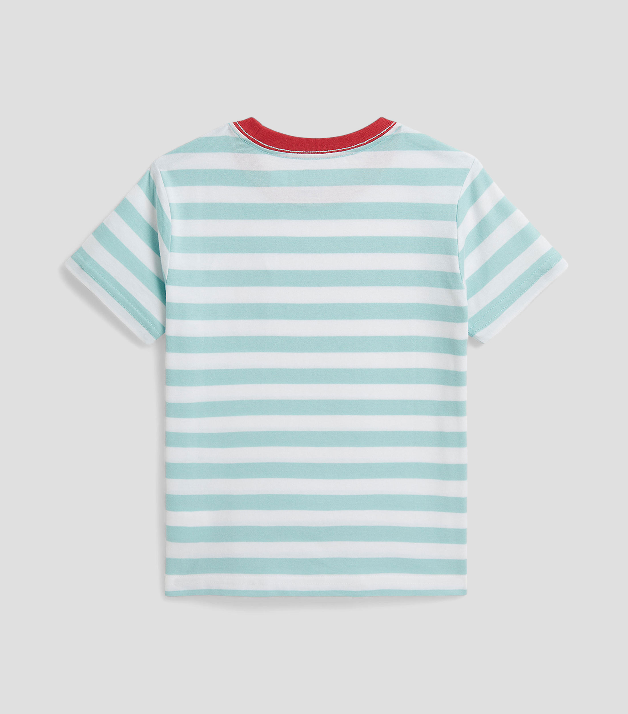 Playera de cuello redondo con manga corta y rayas Bebé