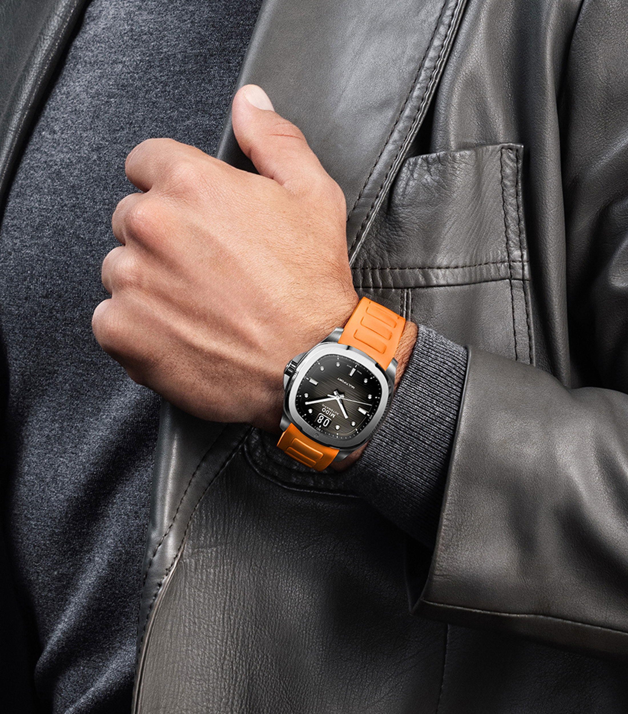 Reloj para Hombre Multifort TV Casual, Gris, Naranja
