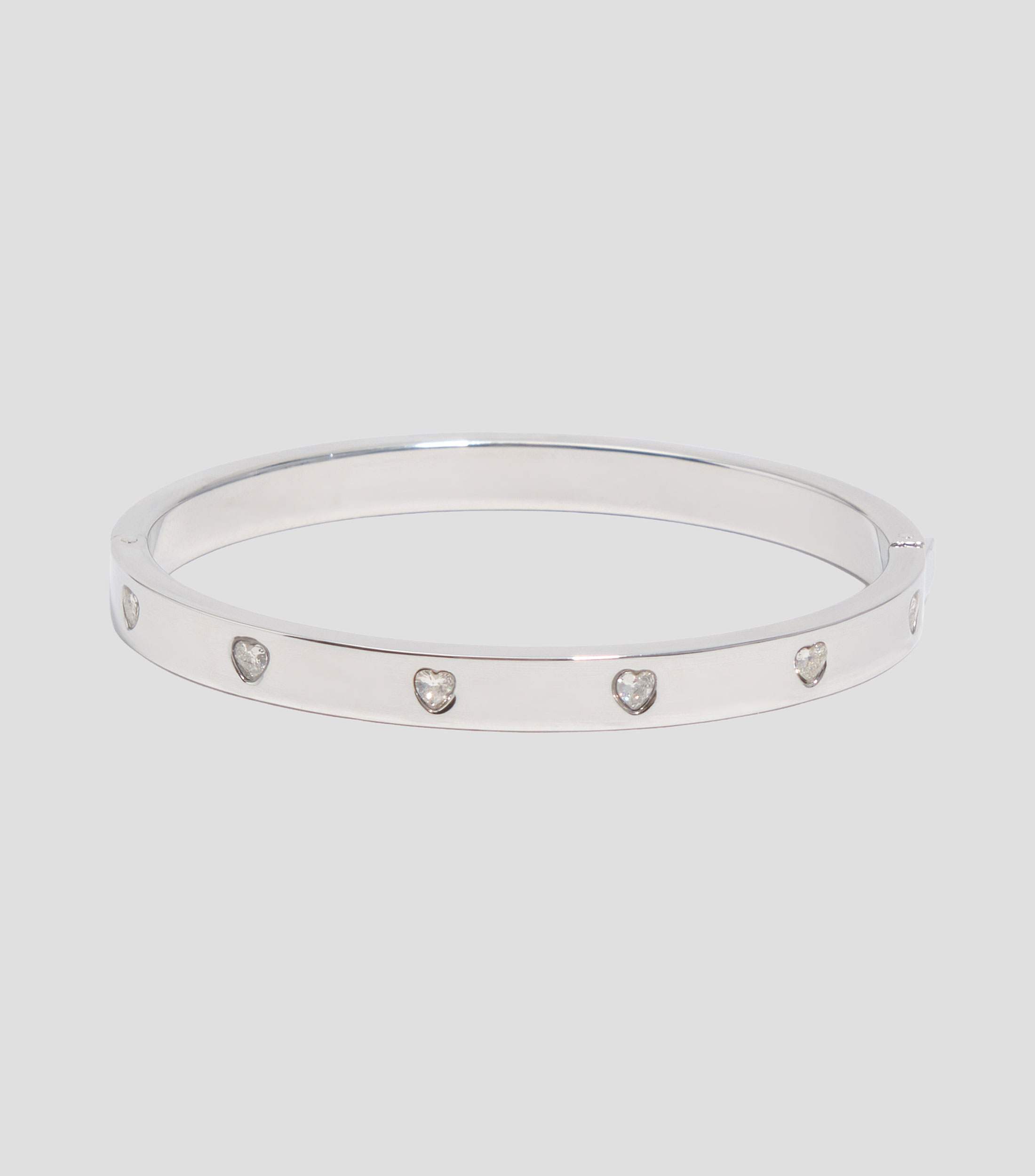 Pulsera cristales corazón plateada Mujer