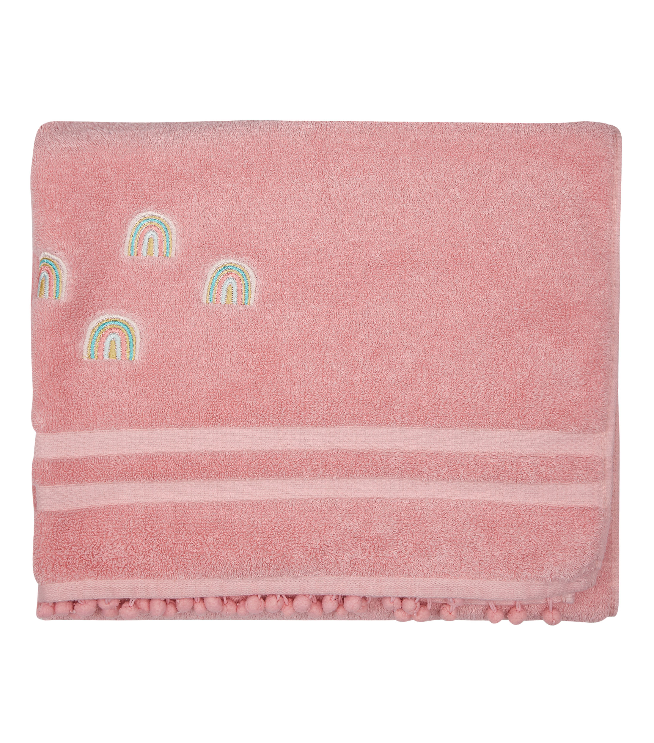 Toalla de medio baño Rainbow rosa