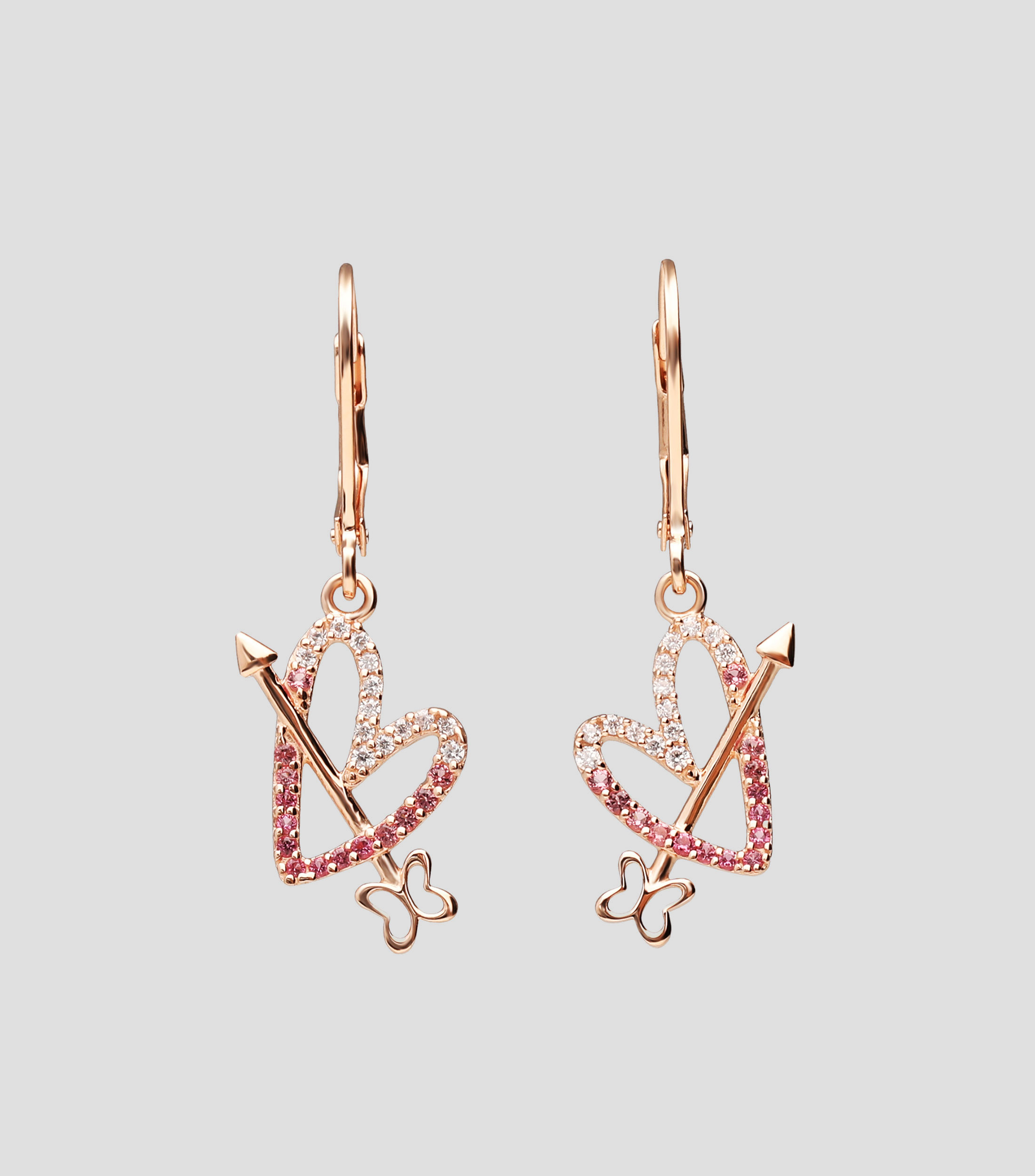 Aretes de corazón con flecha Aimeé Mujer