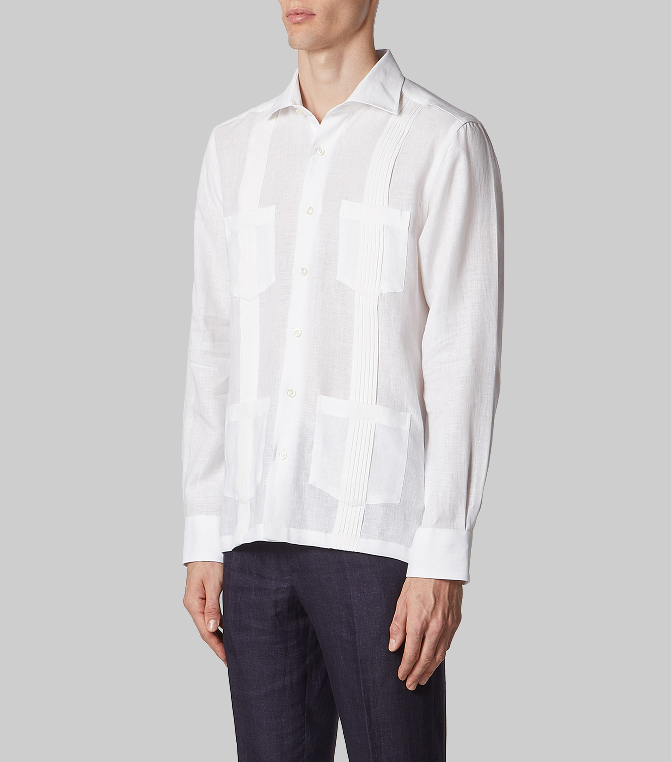Camisa lisa manga larga Hombre
