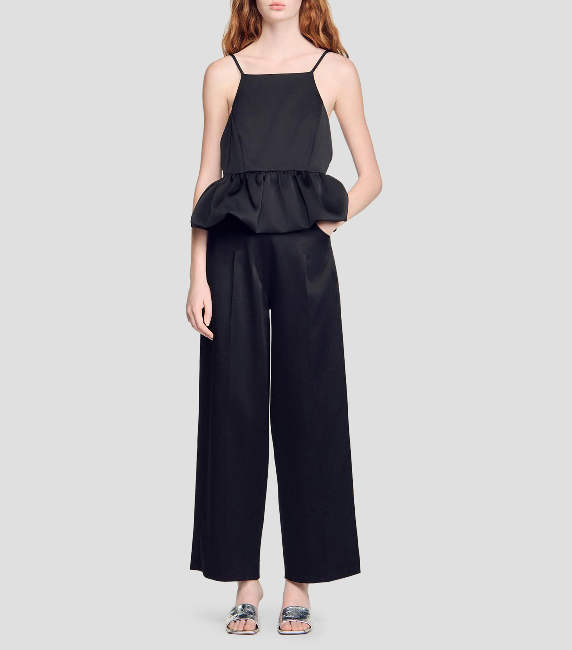 Blusa lisa sin mangas Mujer