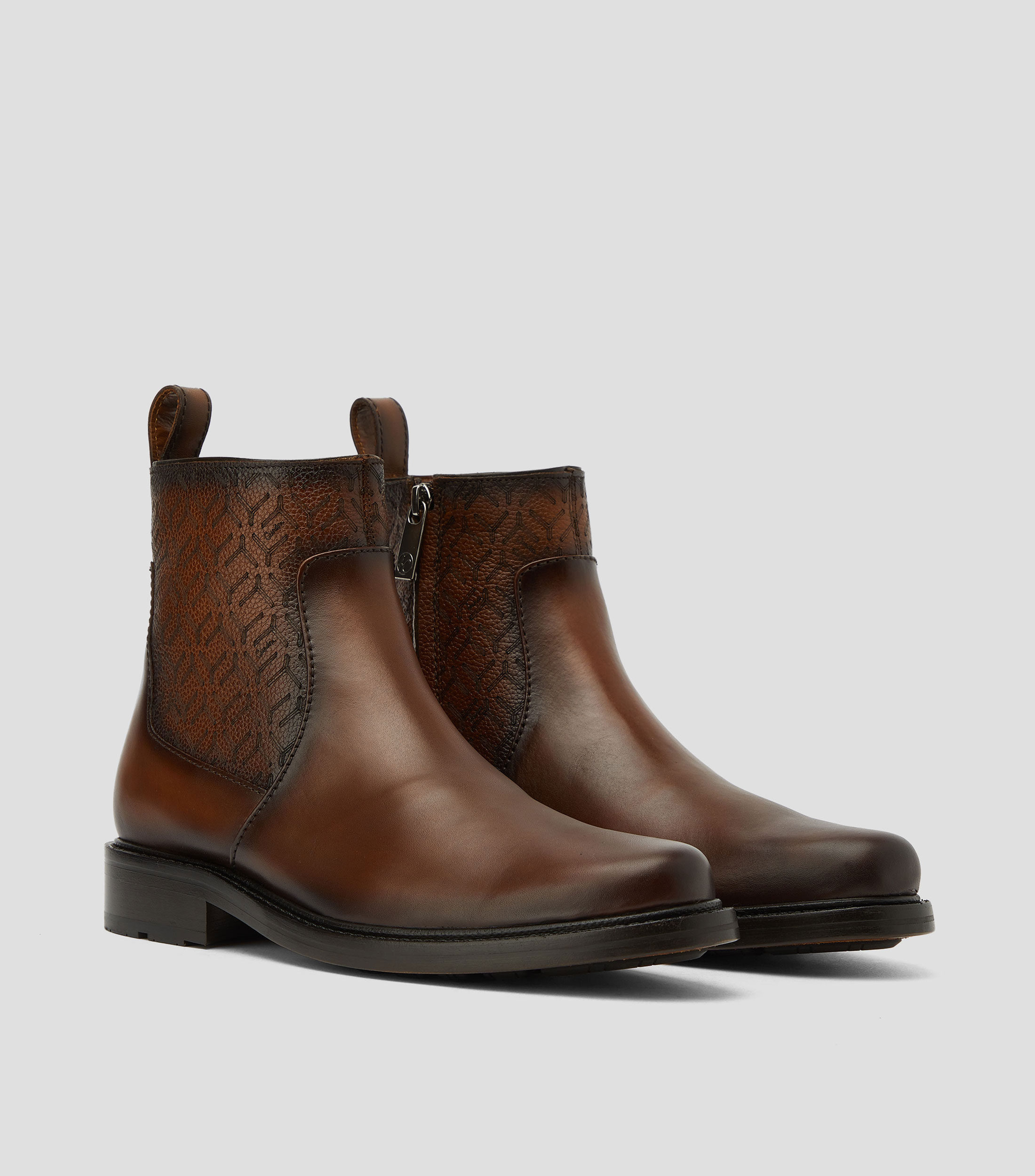 Botines Chelsea en piel granulados Hombre