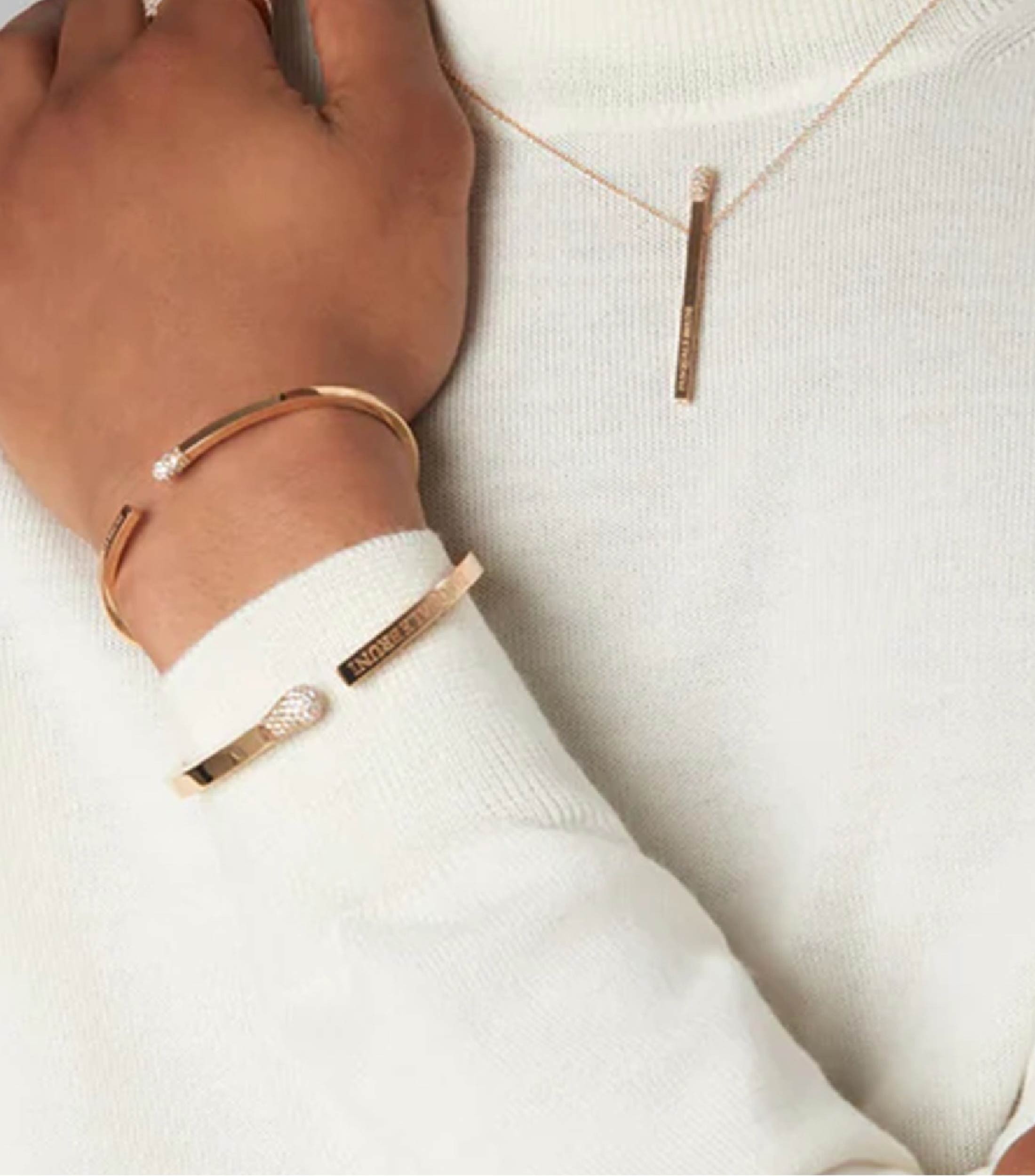 Brazalete en oro rosa Mujer