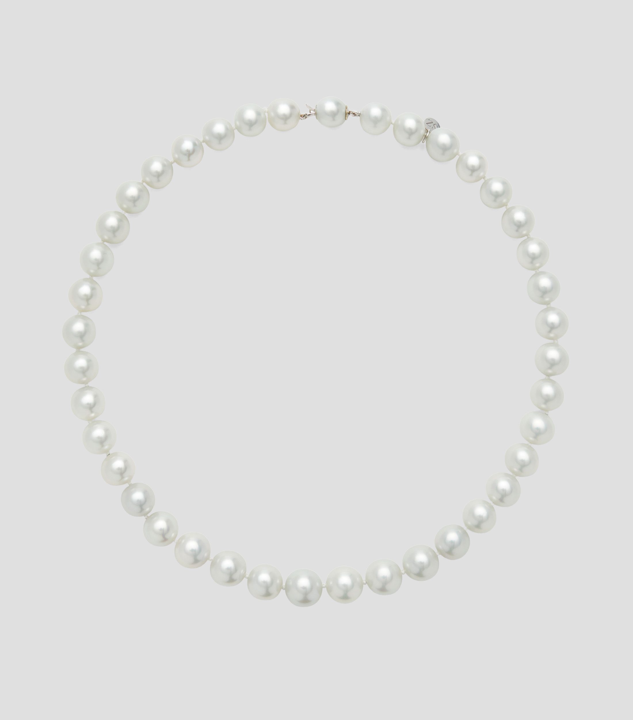 Collar de perlas australianas con broche de oro Mujer