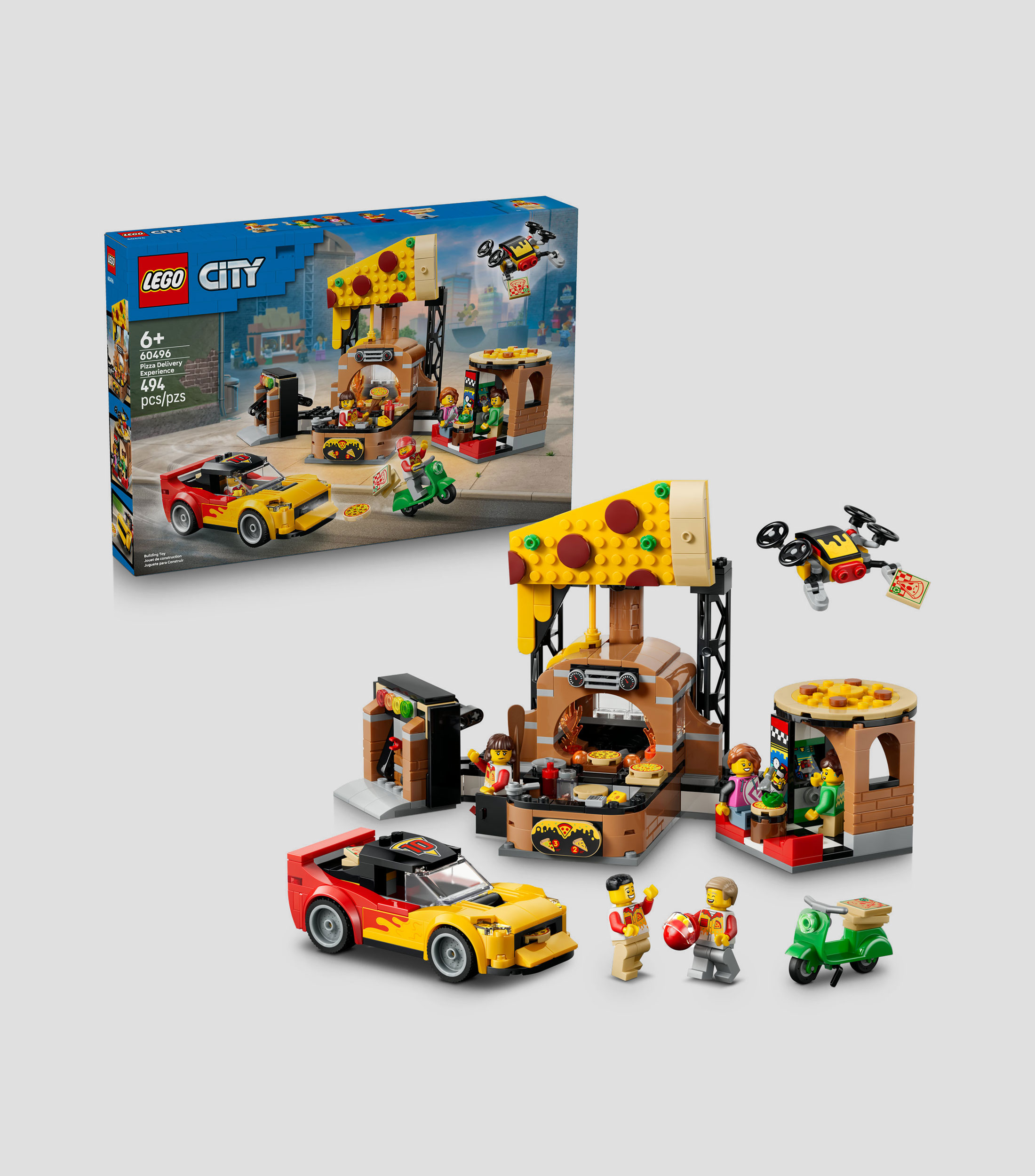 Lego City Experiencia de Pizza a Domicilio con Vehículos 60496