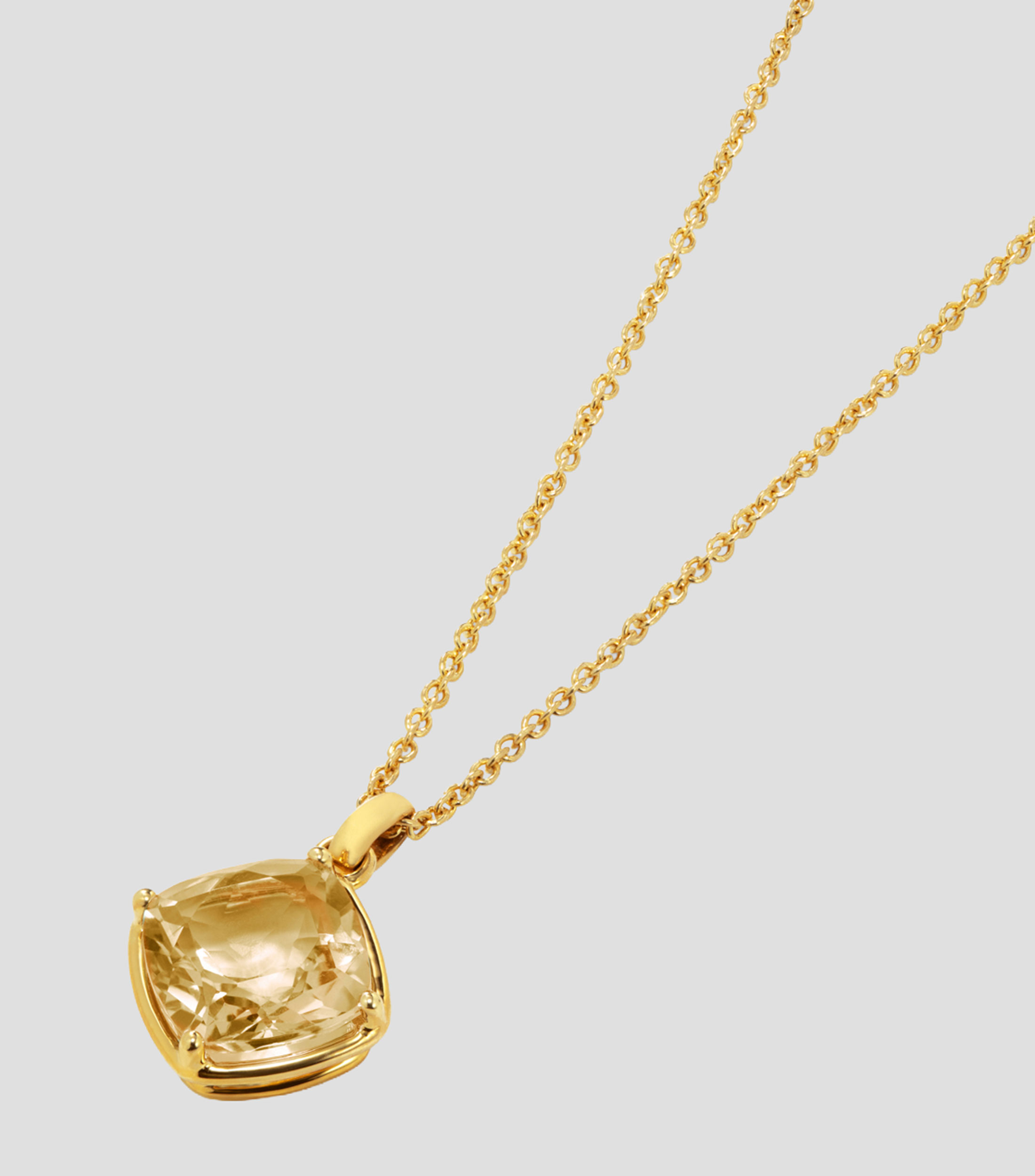Collar en oro amarillo de 18 kilates con cuarzo citrino Veris Mujer