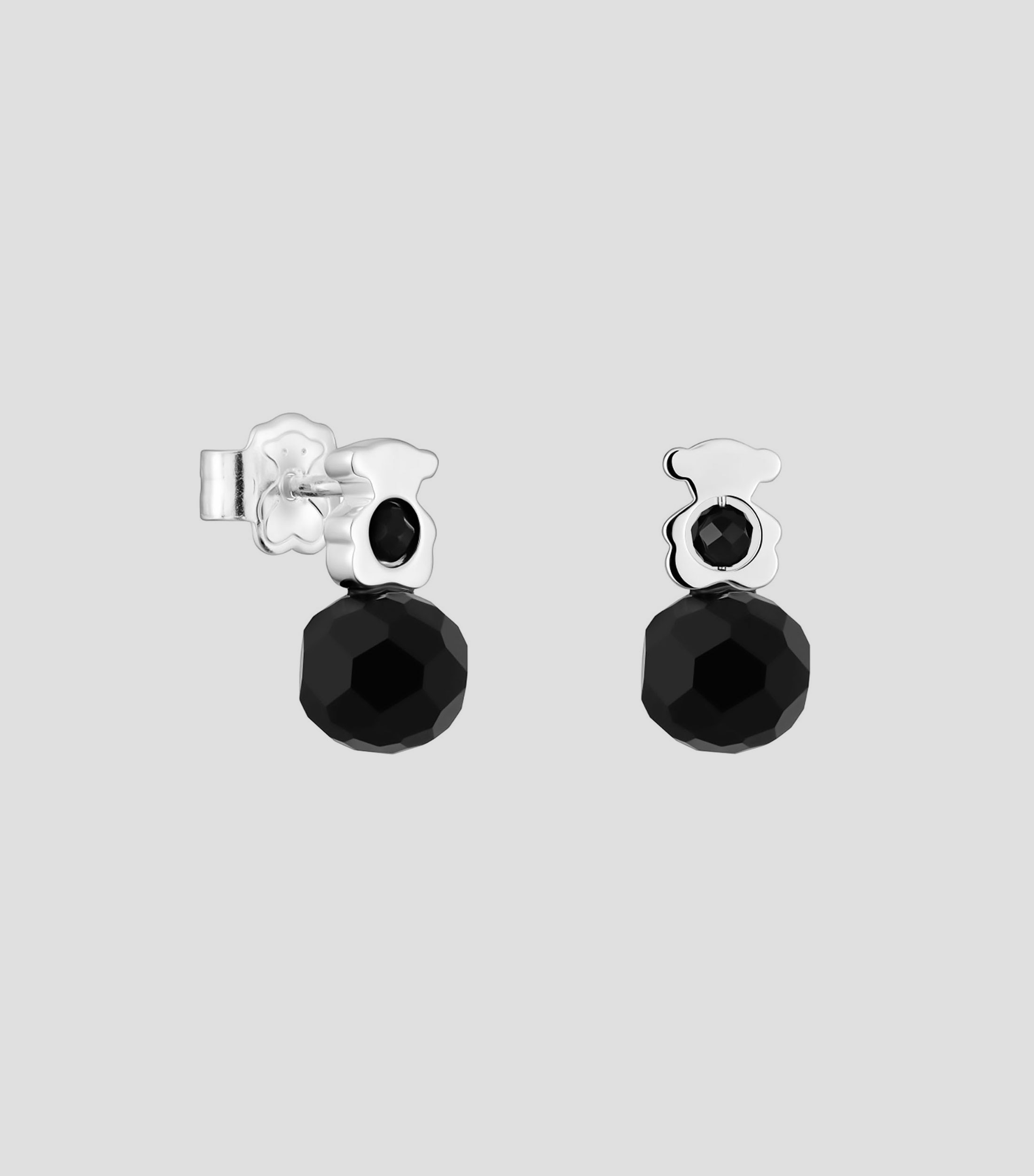 Aretes I-Bear en plata .925 con onix Mujer
