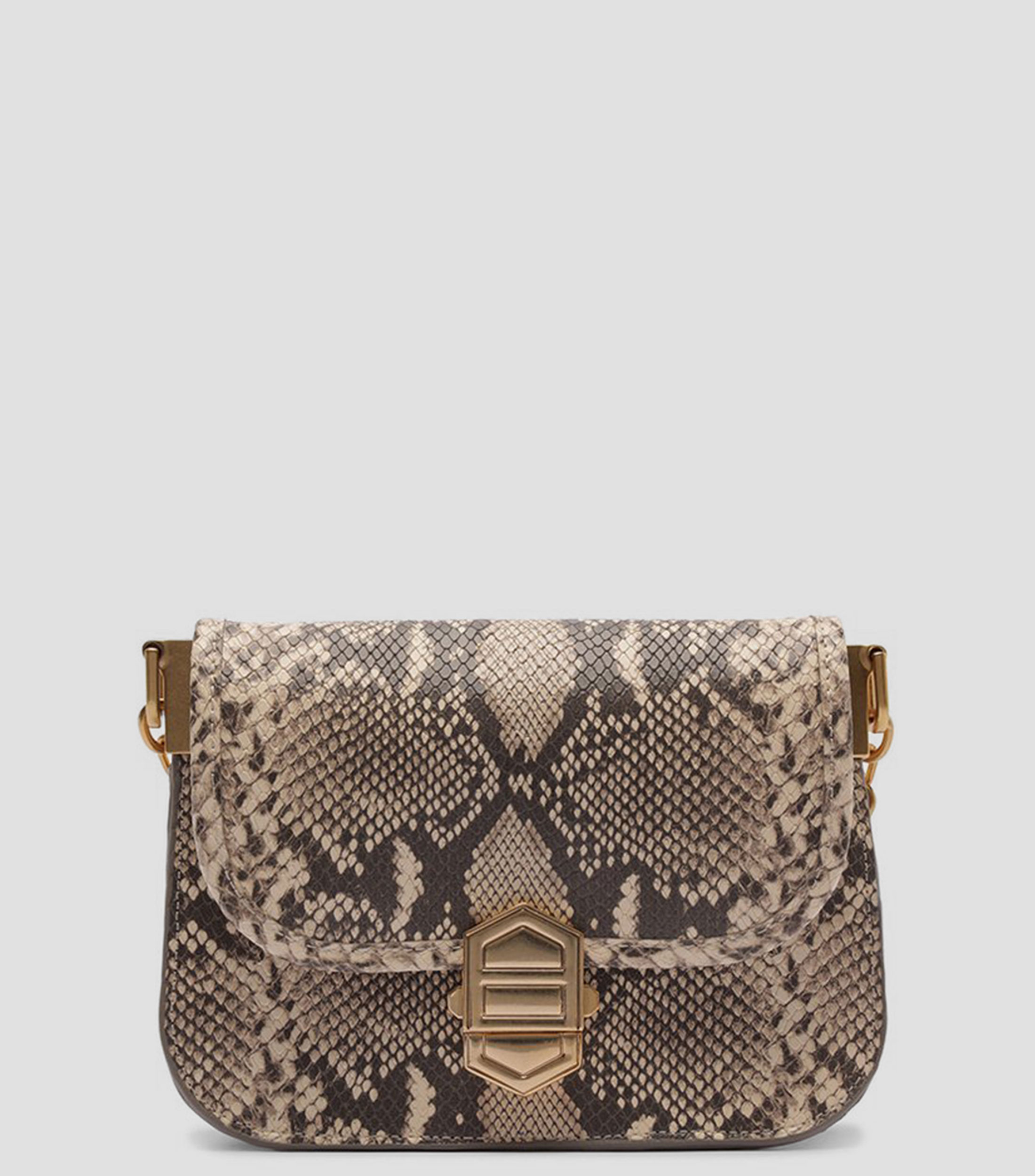 Bolsa Crossbody en piel vacuna animalprint Mujer
