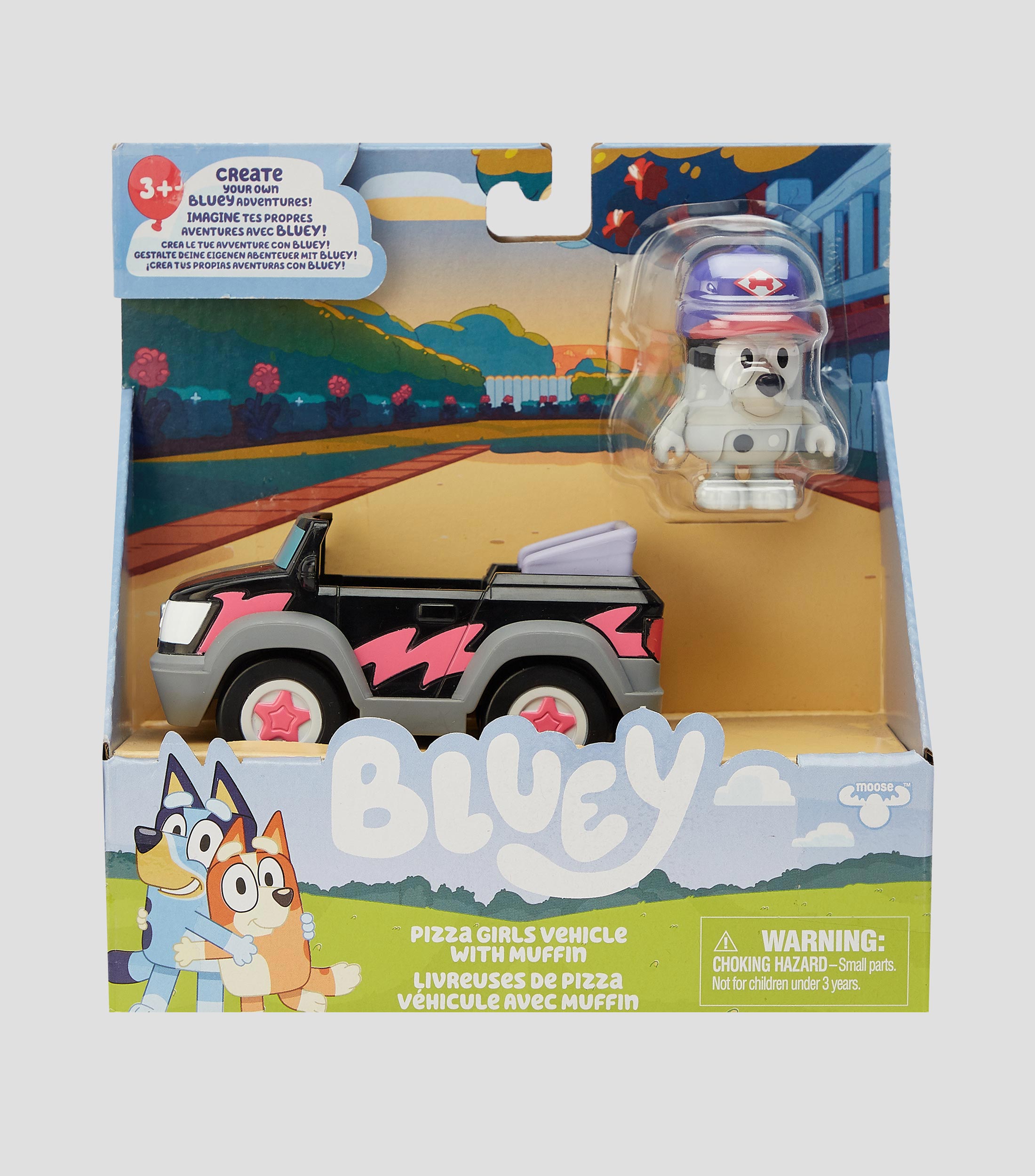 BLUEY Vehículo Chica Pizza con Muffin