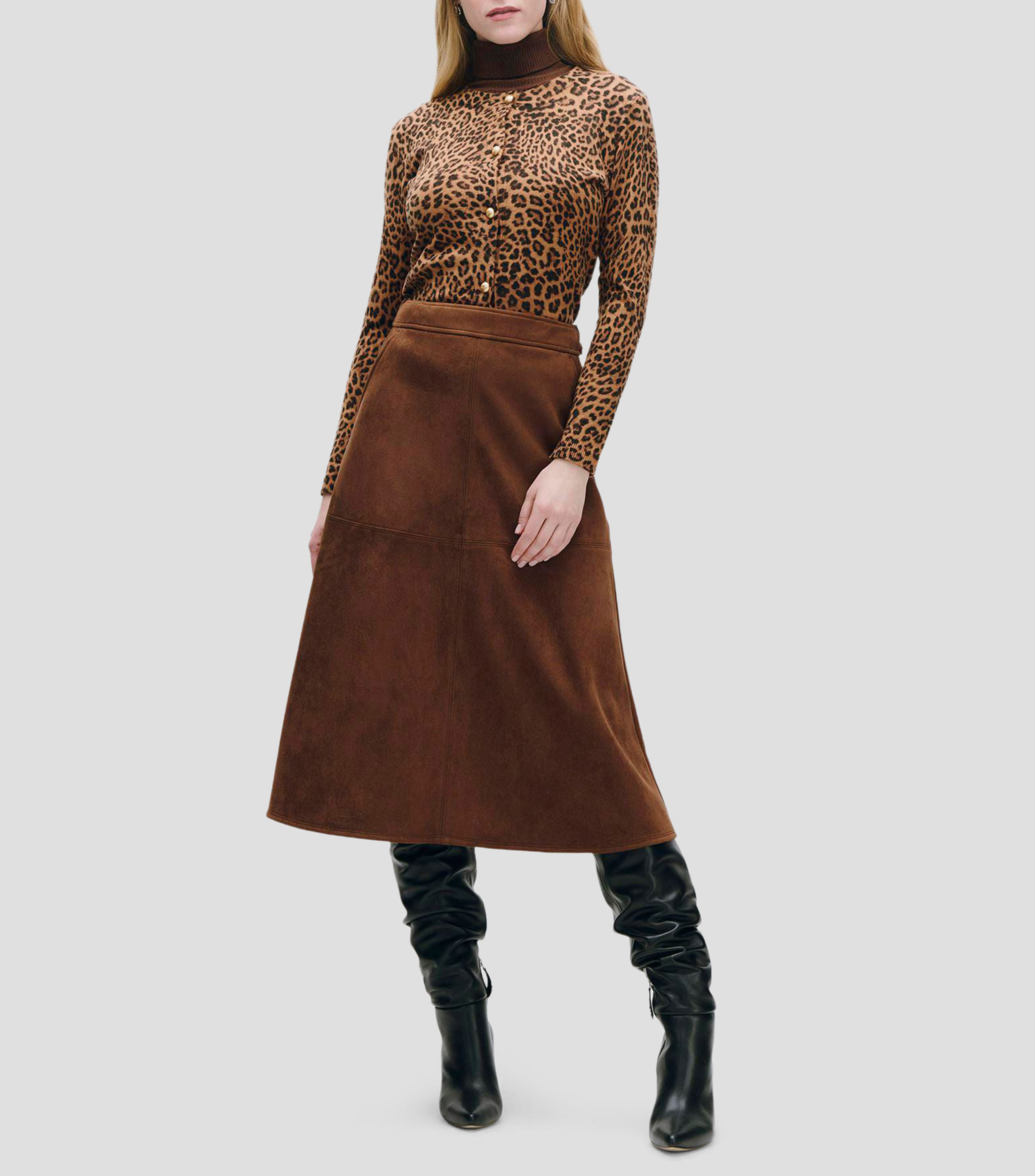 Cárdigan Tejido De Punto Animal Print Mujer