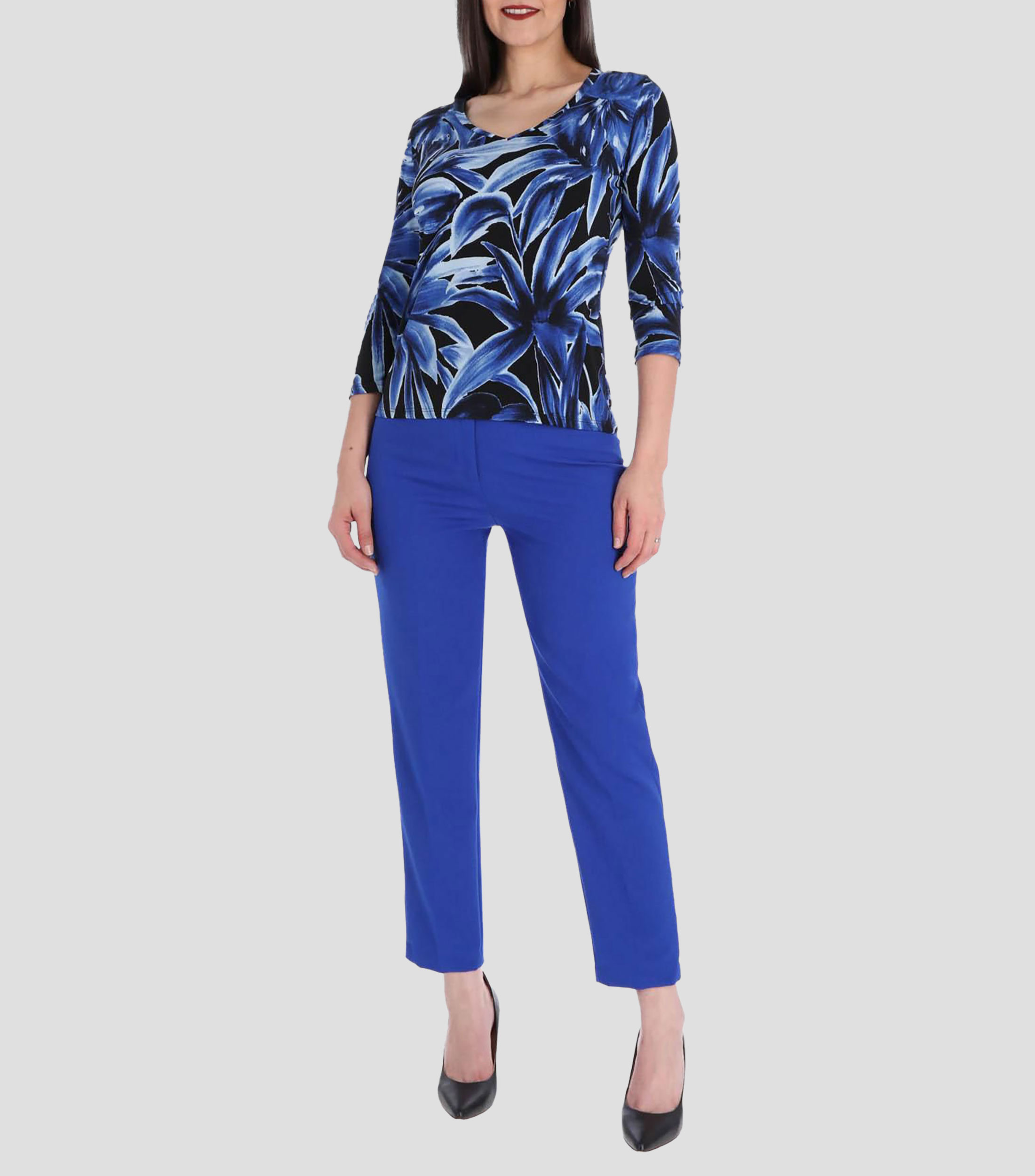 Blusa estampada manga 3/4 Mujer