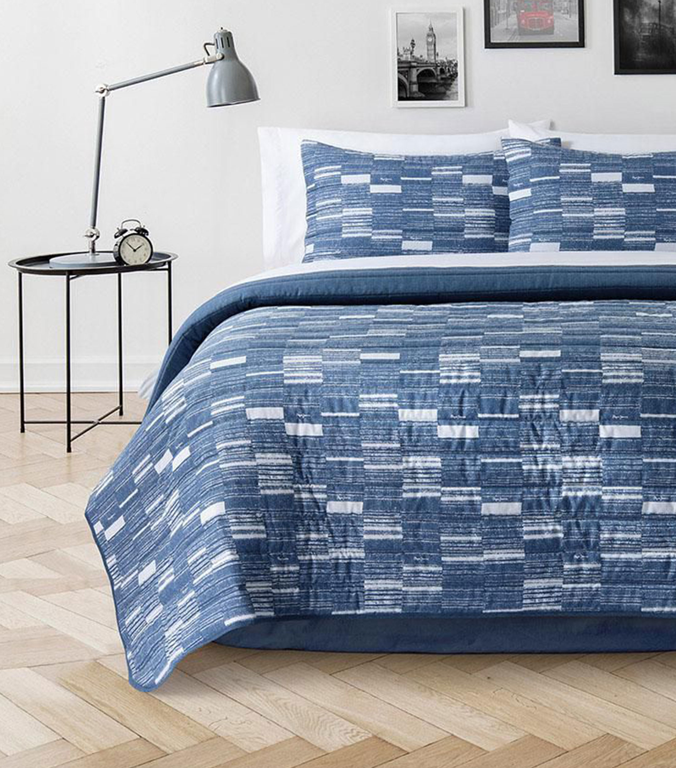 Juego de colcha King Size azul