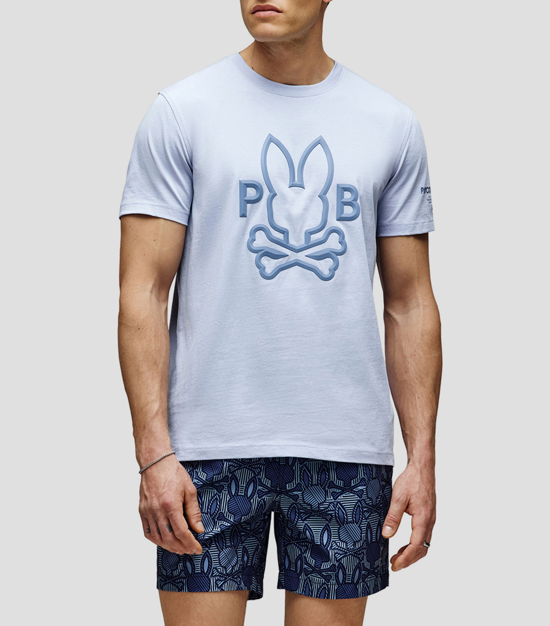 Playera cuello redondo manga corta con logotipo Hombre
