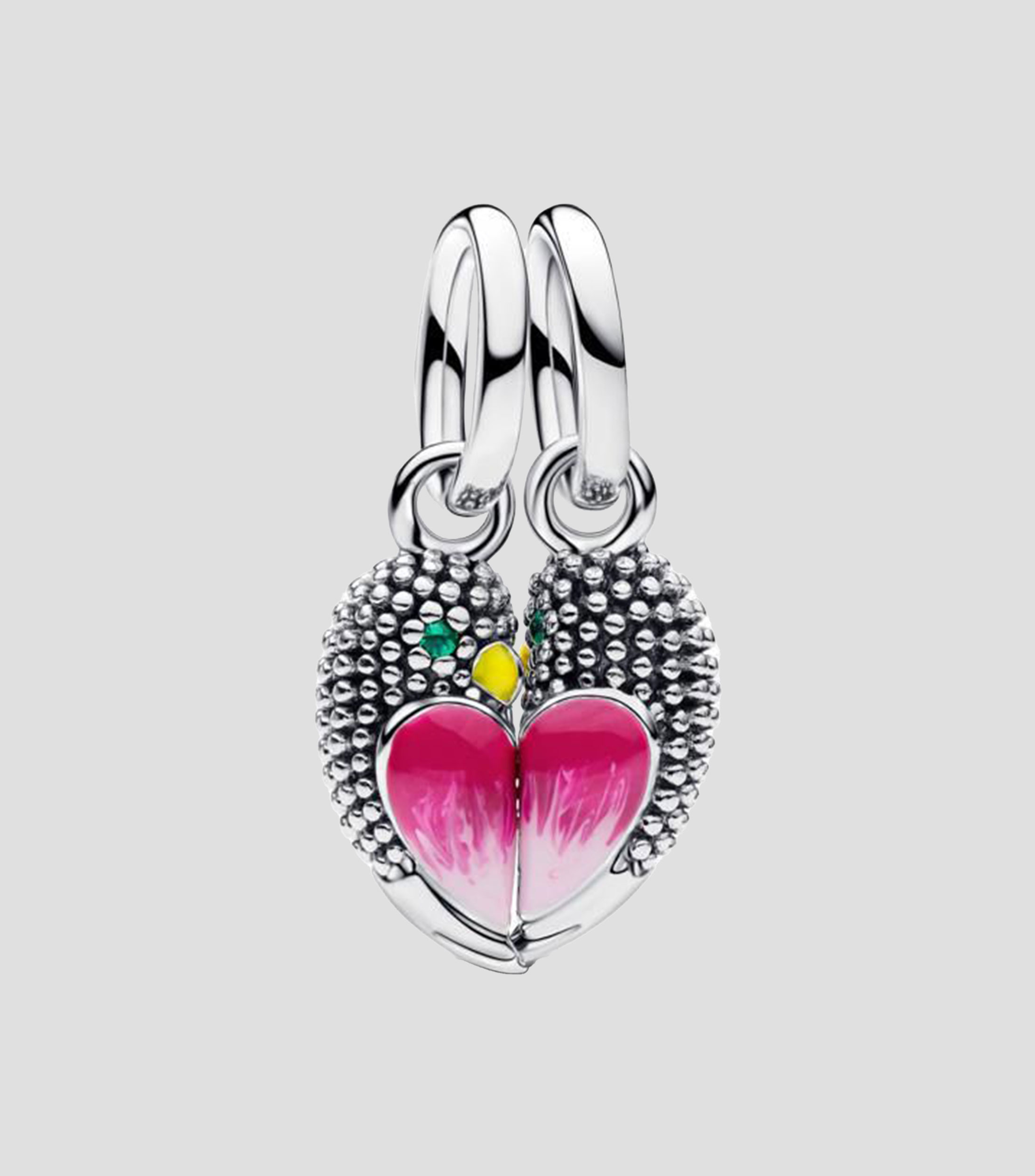 Charm en plata con corazón divisible Unisex