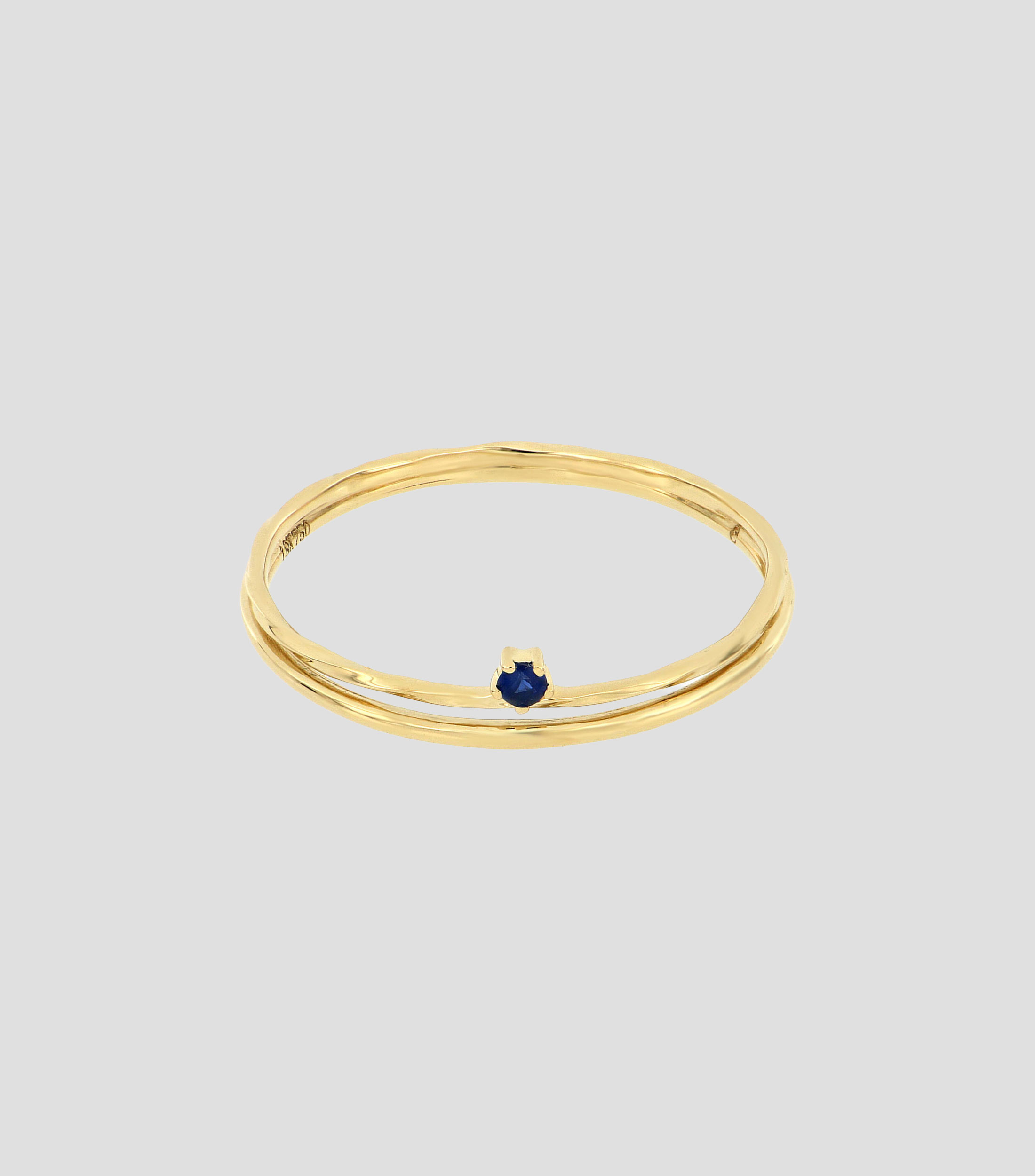 Anillo de oro amarillo 18 Kts con zafiro Mujer