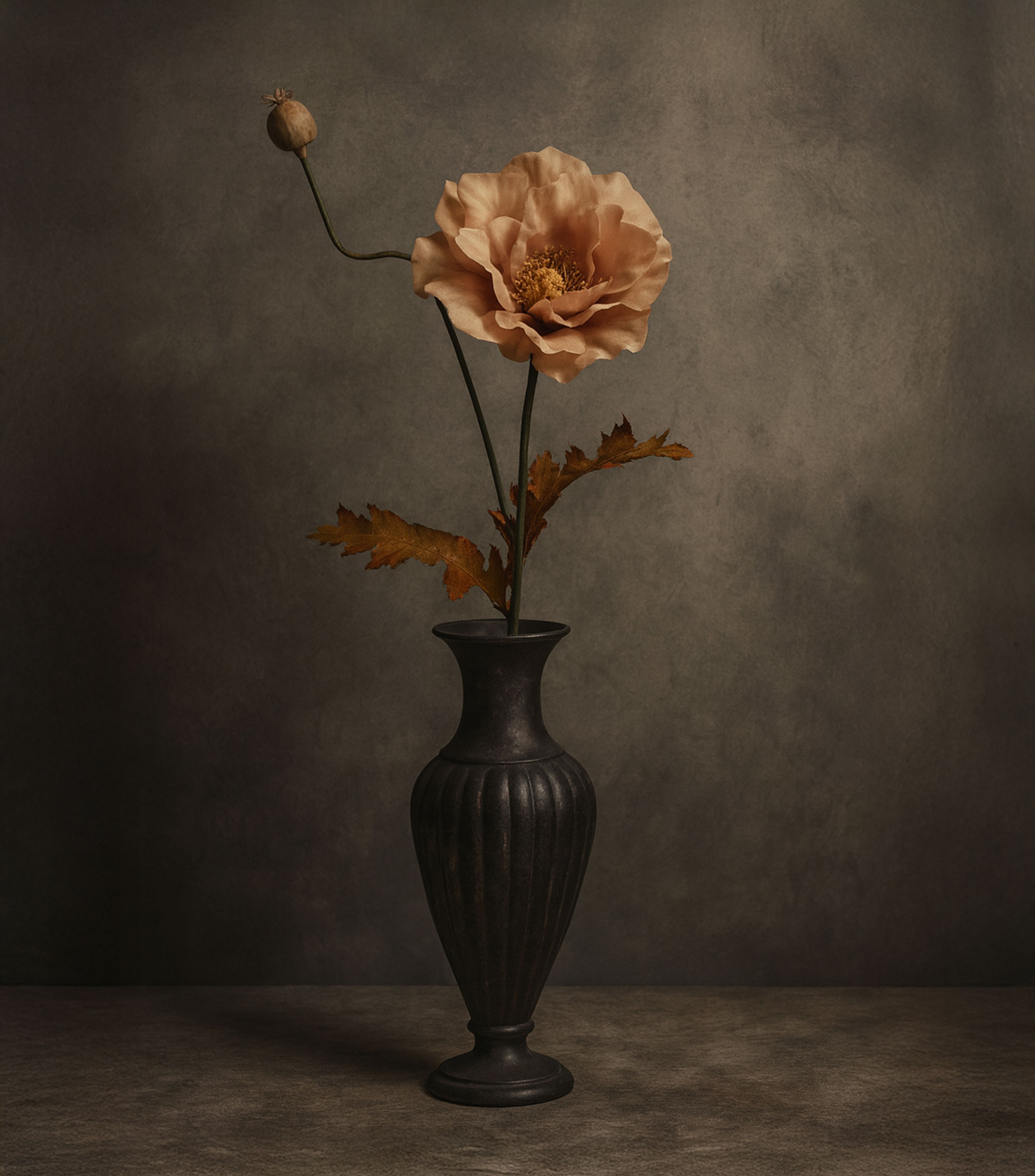 Flor Artificial Decorativa Amapola Rosa