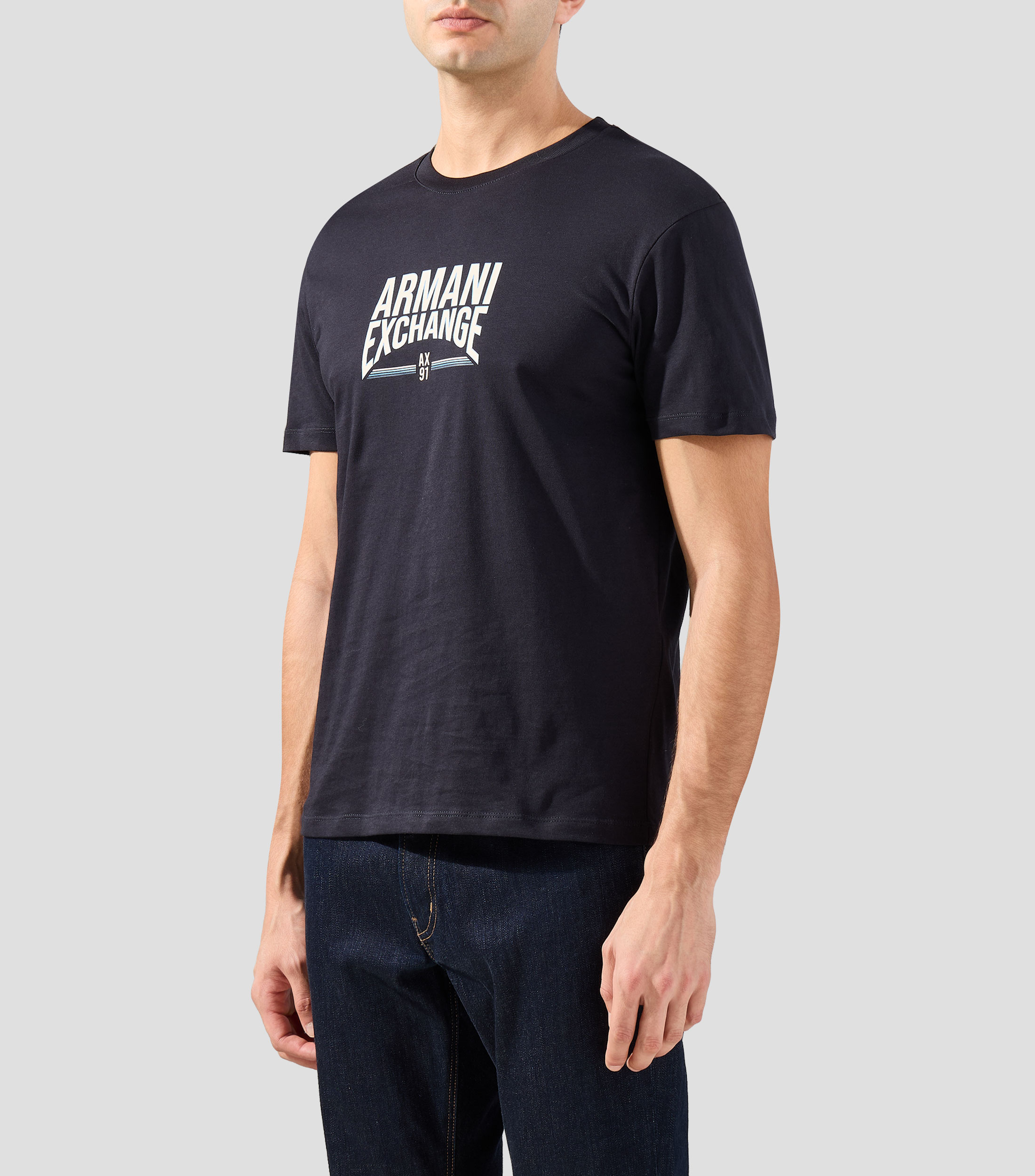 Playera cuello redondo manga corta estampada Hombre