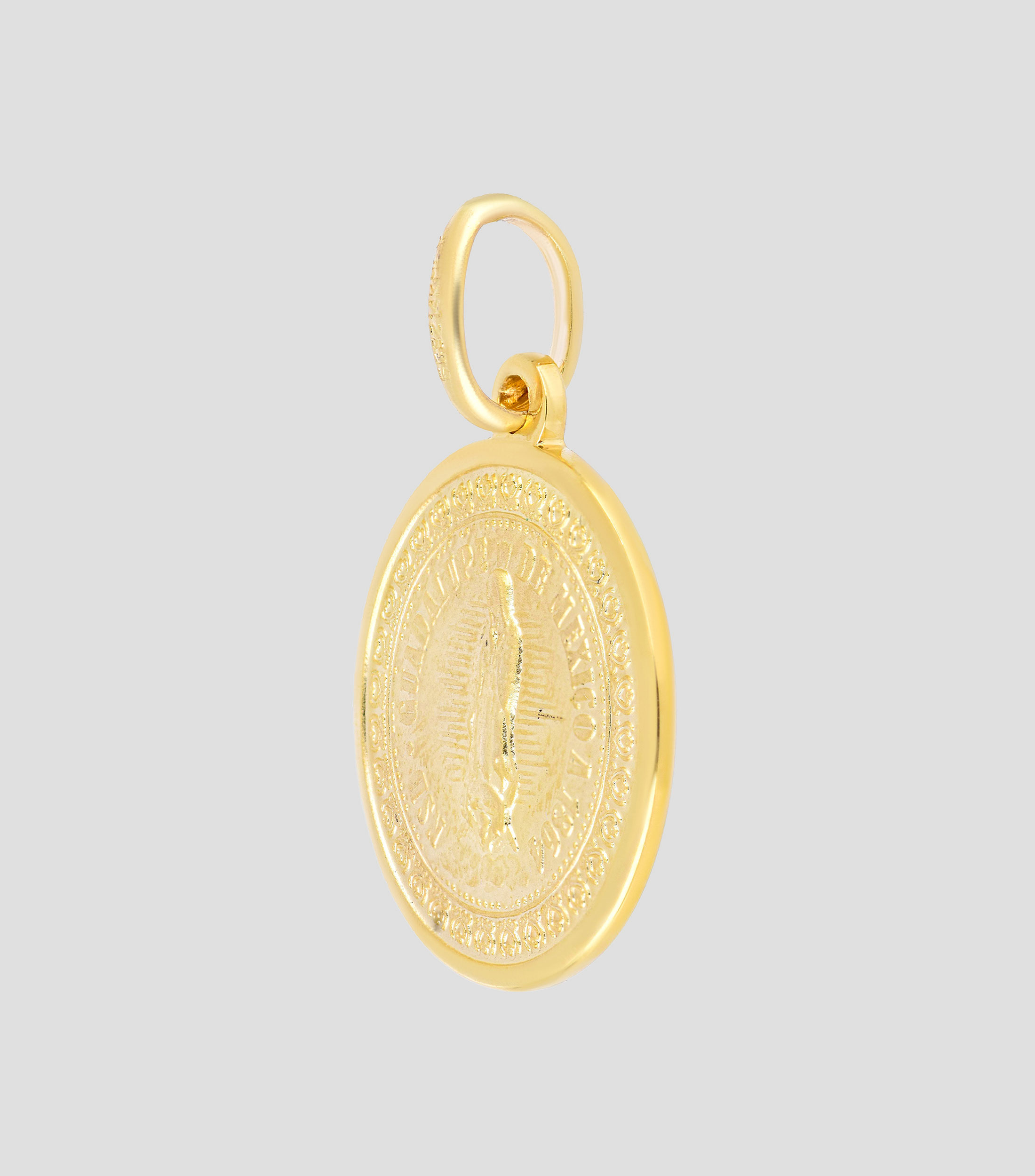 Medalla en Oro amarillo 14 Kts Virgen de Guadalupe Unisex