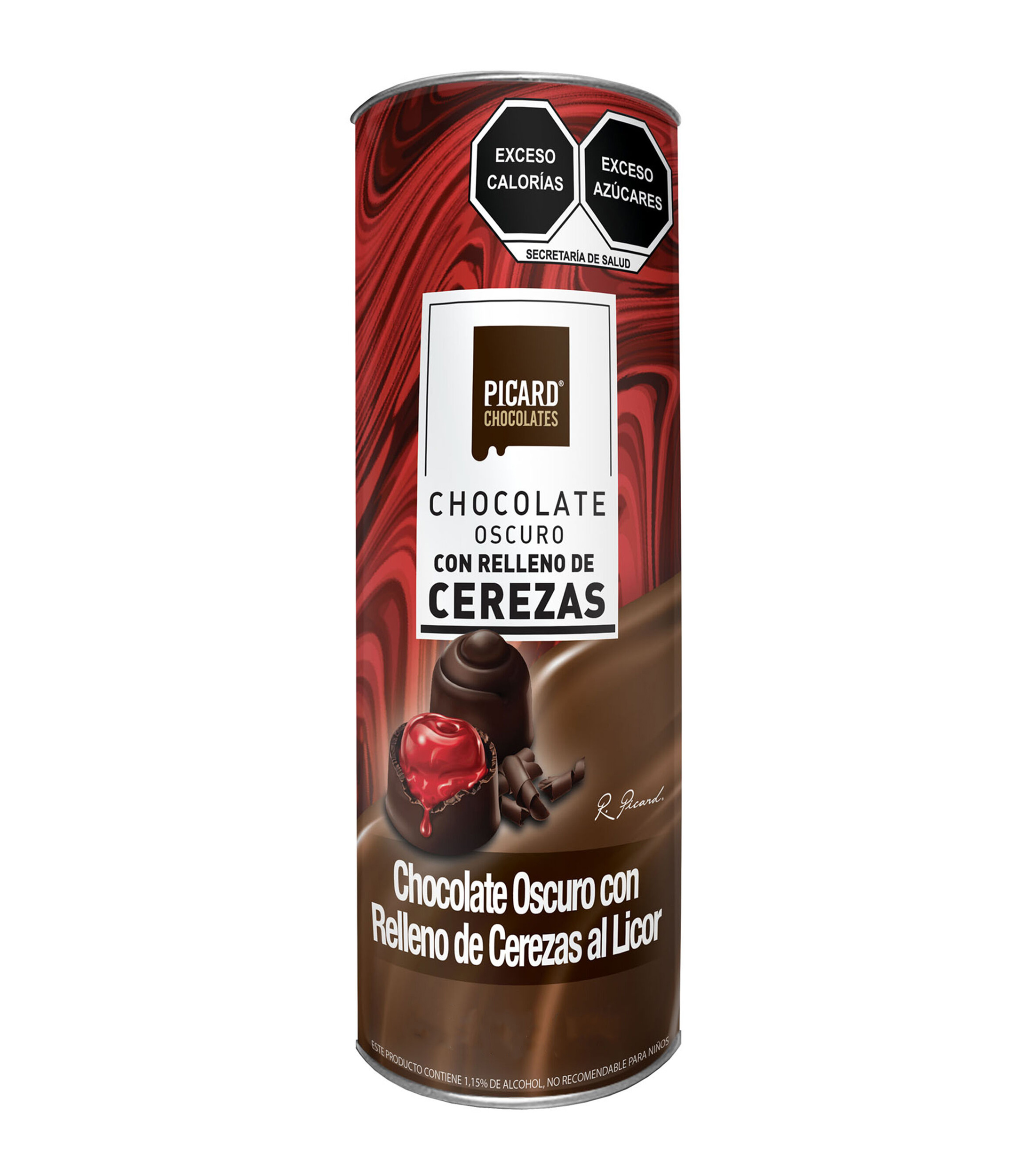 Chocolate Oscuro Relleno de Cerezas al Licor, 180 gr