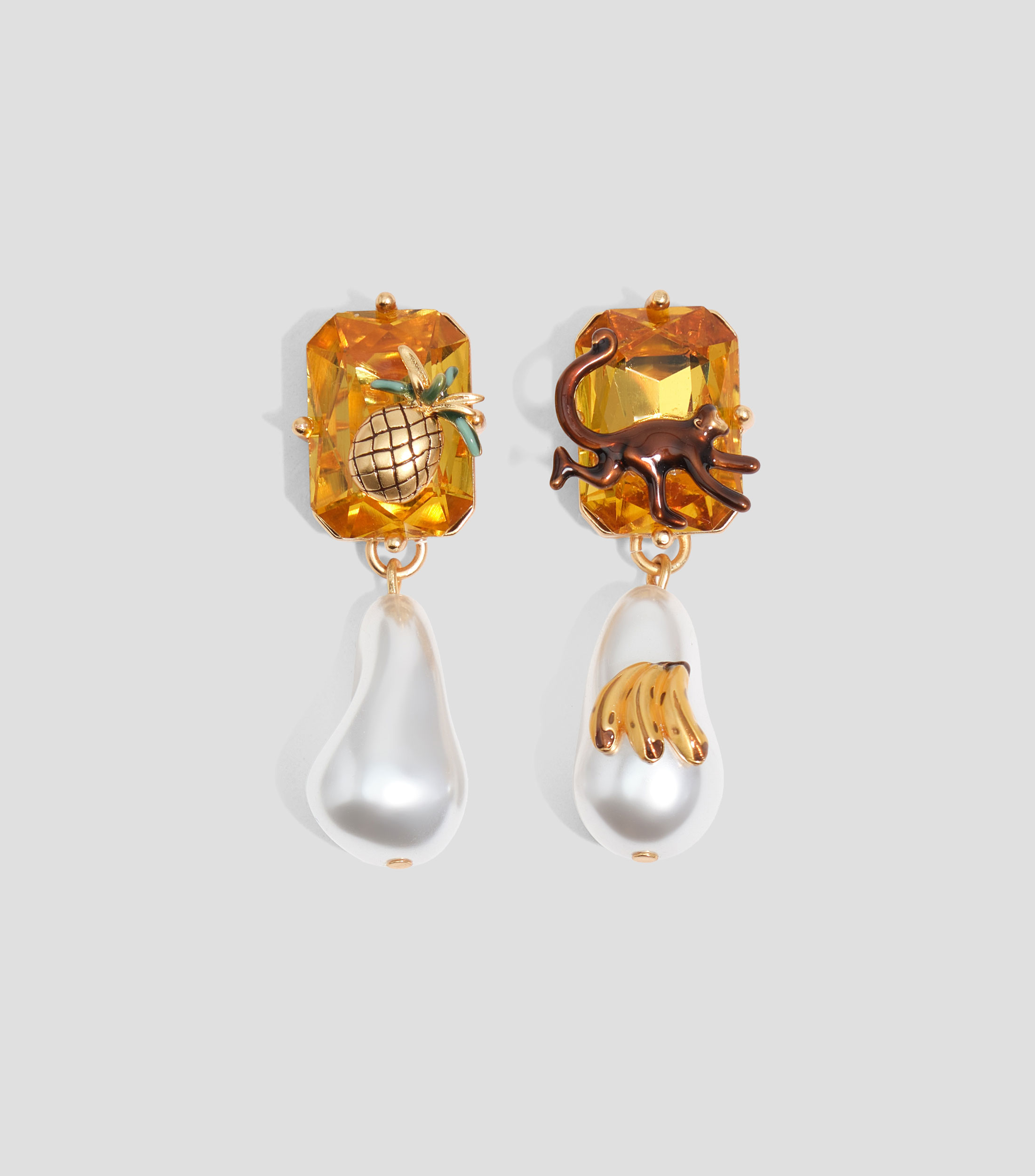 Aretes con cristal topacio Mujer