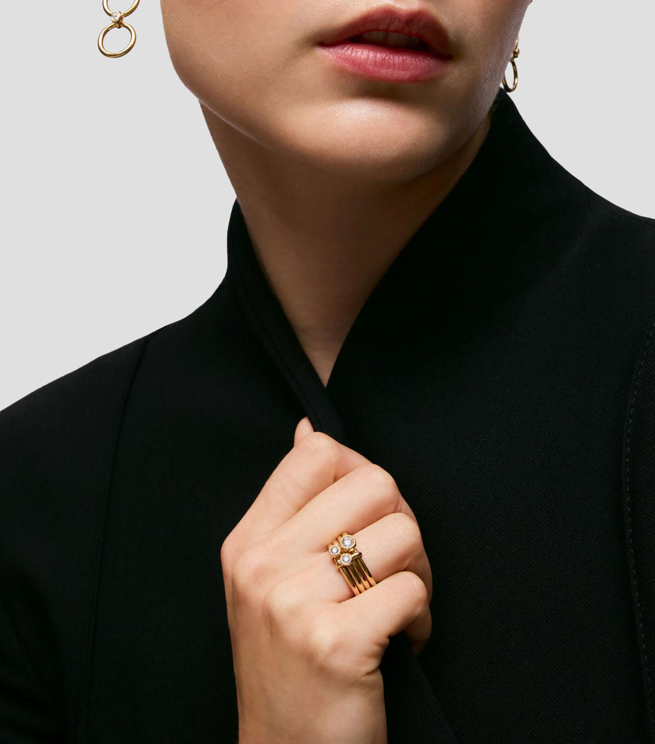 Anillo en Plata y diamantes Mujer