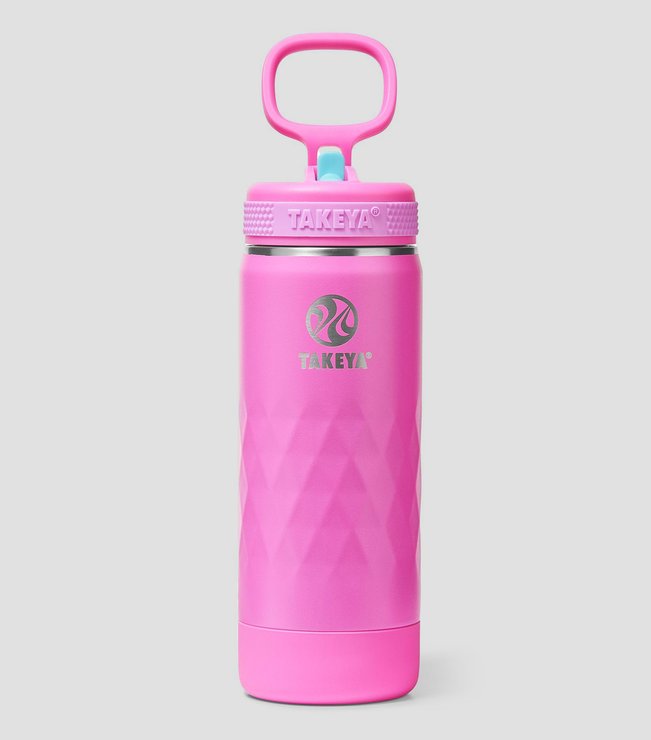 Botella Core con popote Rosa, 530 ml
