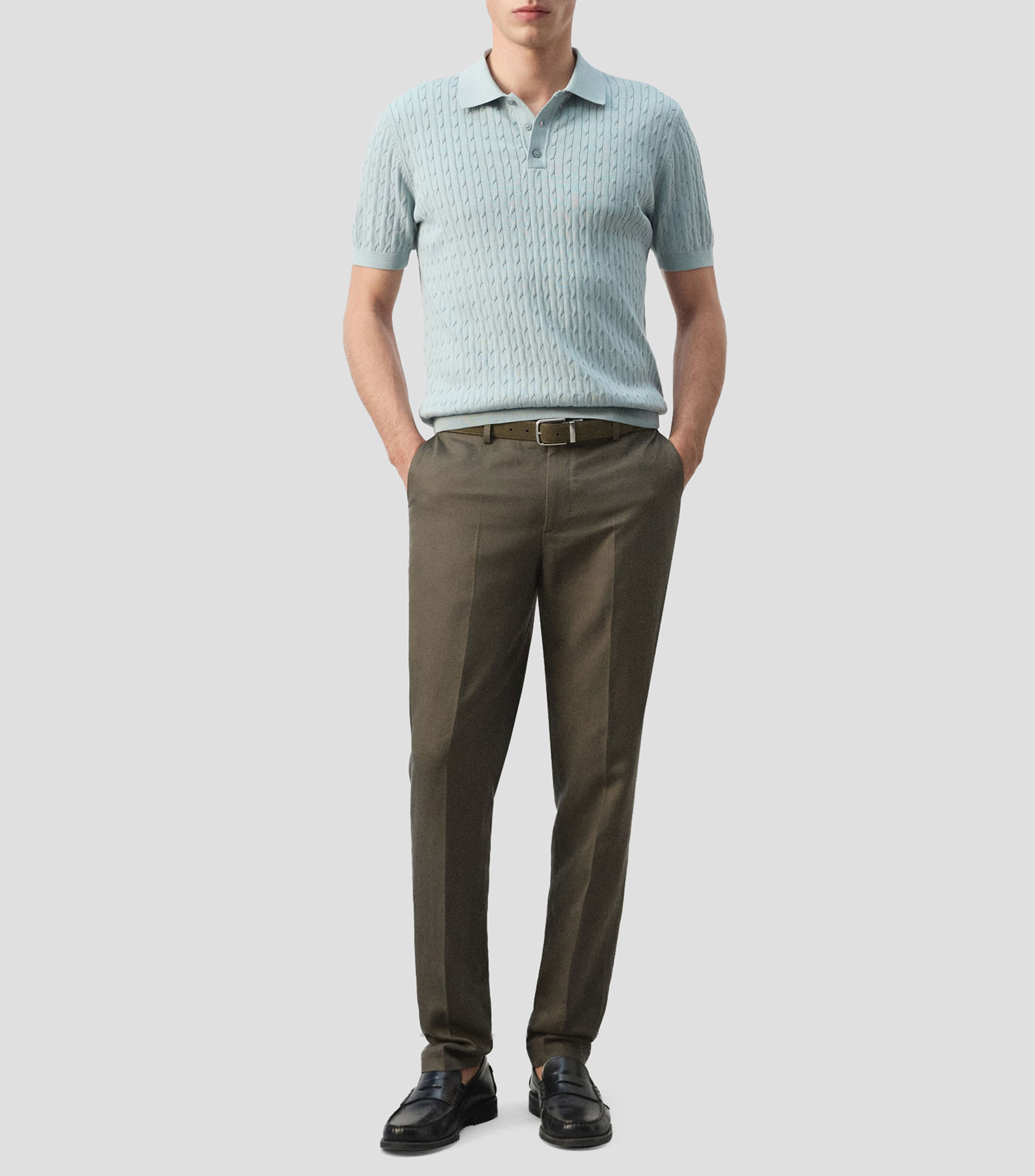 Playera polo manga corta lisa Hombre