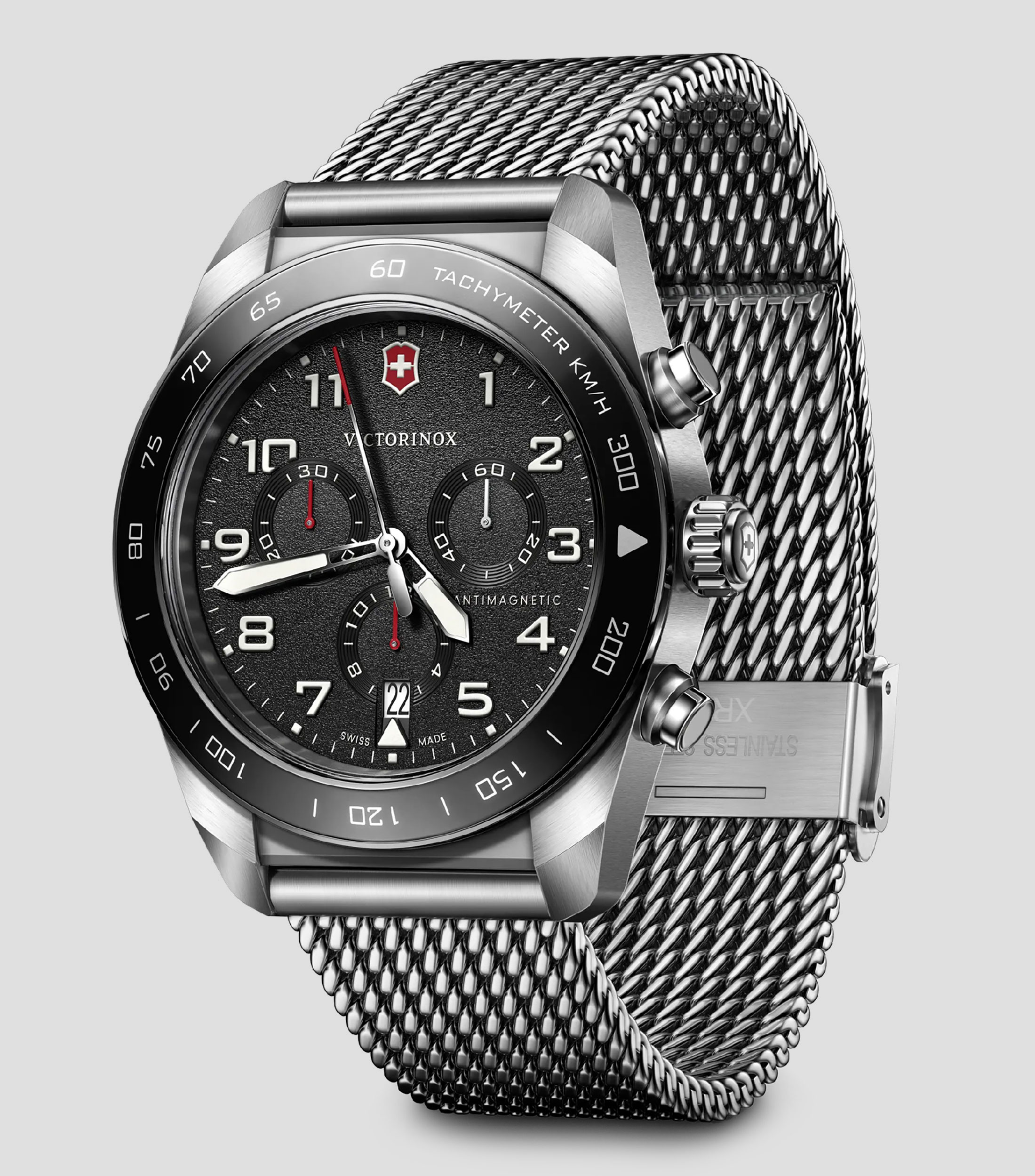 Reloj para Hombre Swiss Army Chrono Deportivo Plateado, Negro