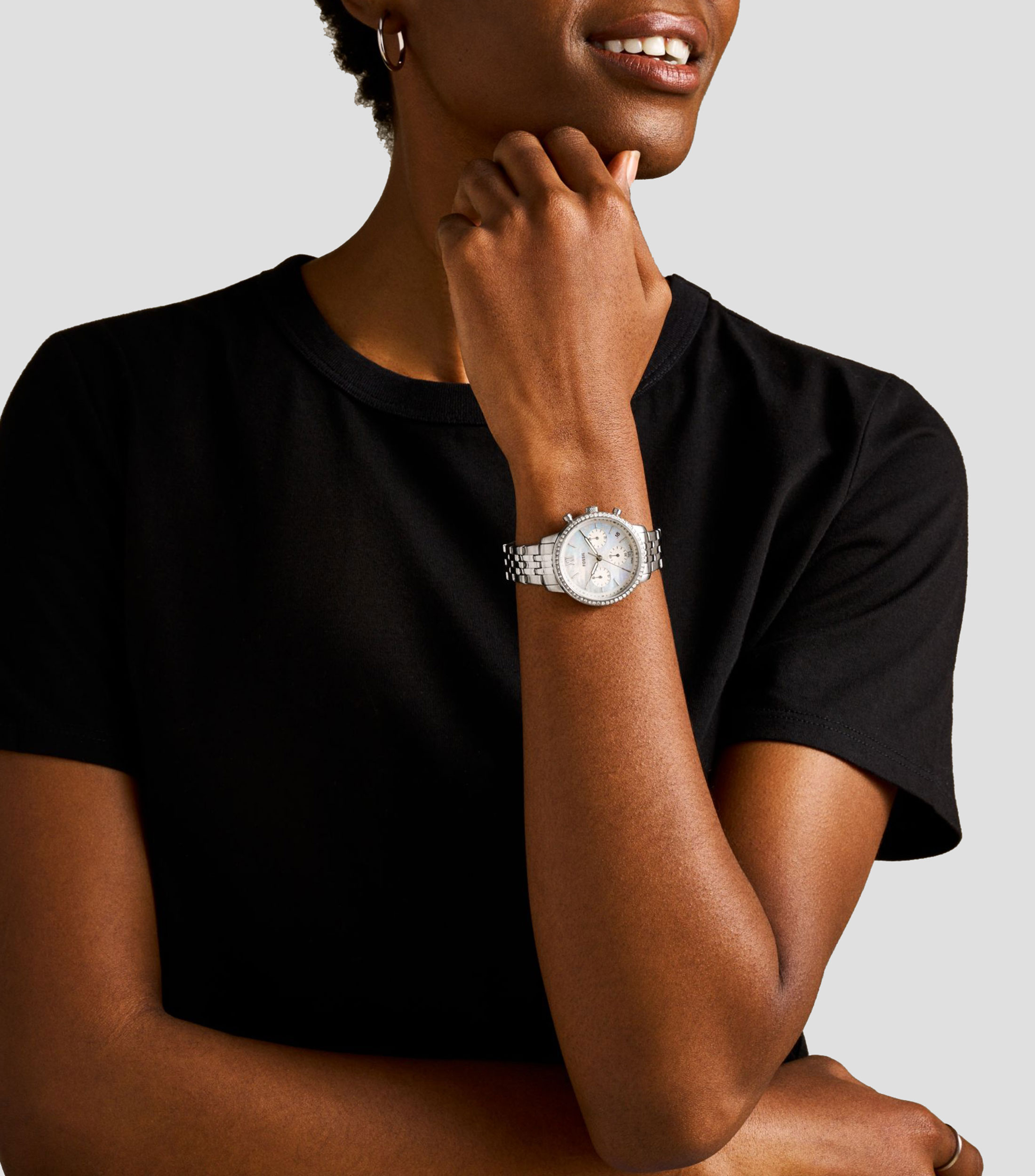 Reloj para Mujer Neutra Casual, Plateado, Blanco
