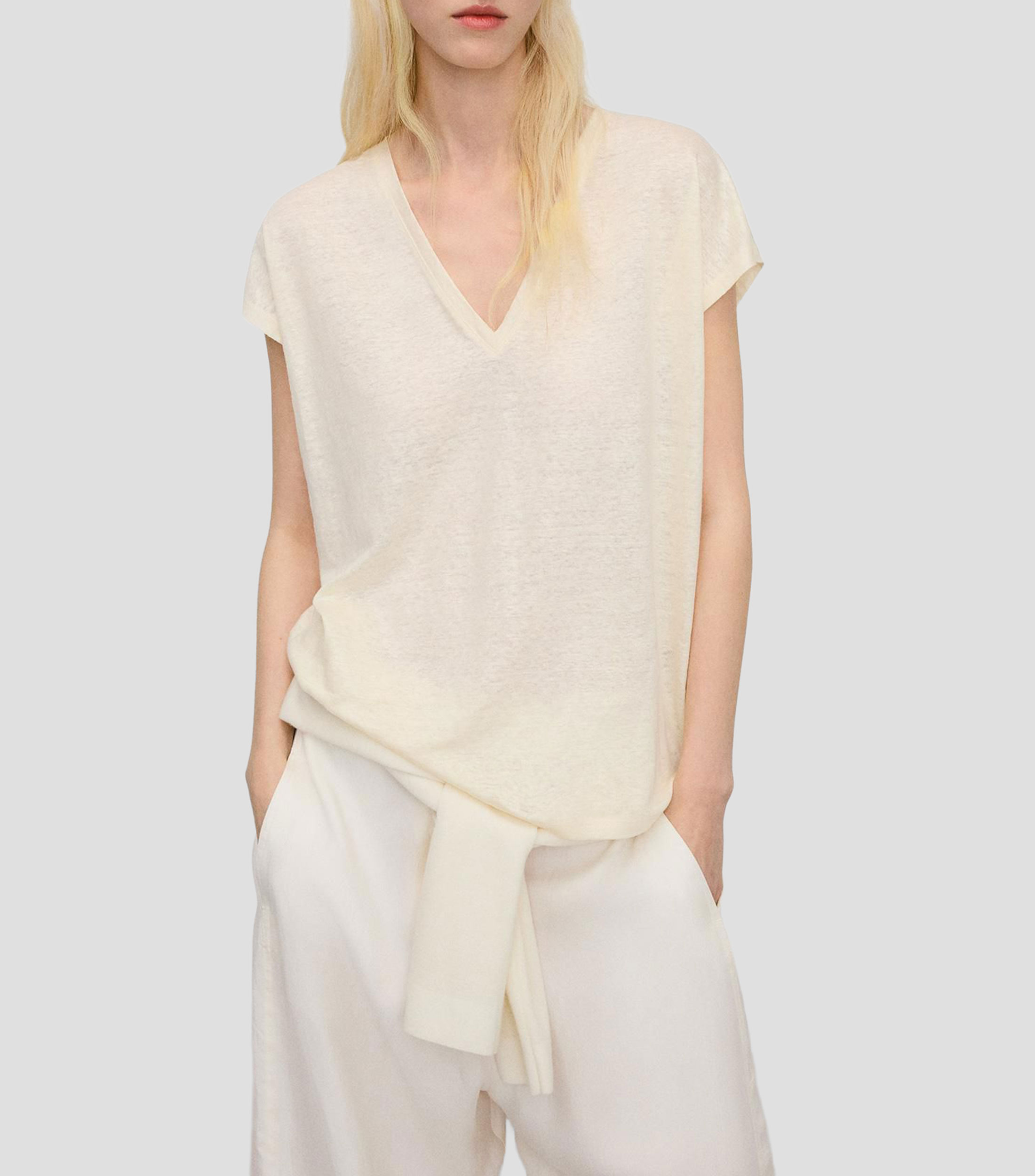 Blusa jaspeada manga corta Mujer