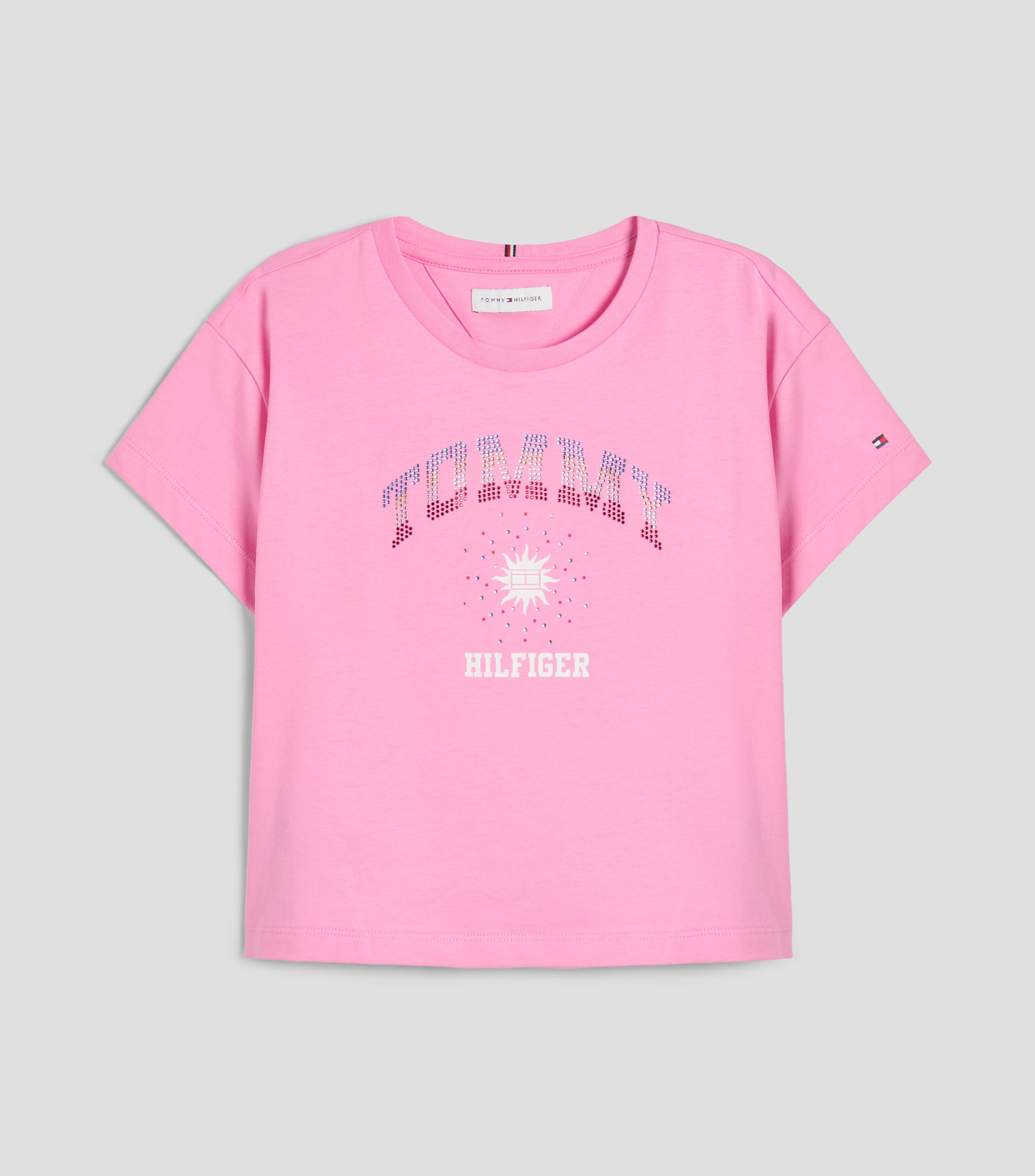 Playera cuello redondo manga corta fantasía con logo Niña