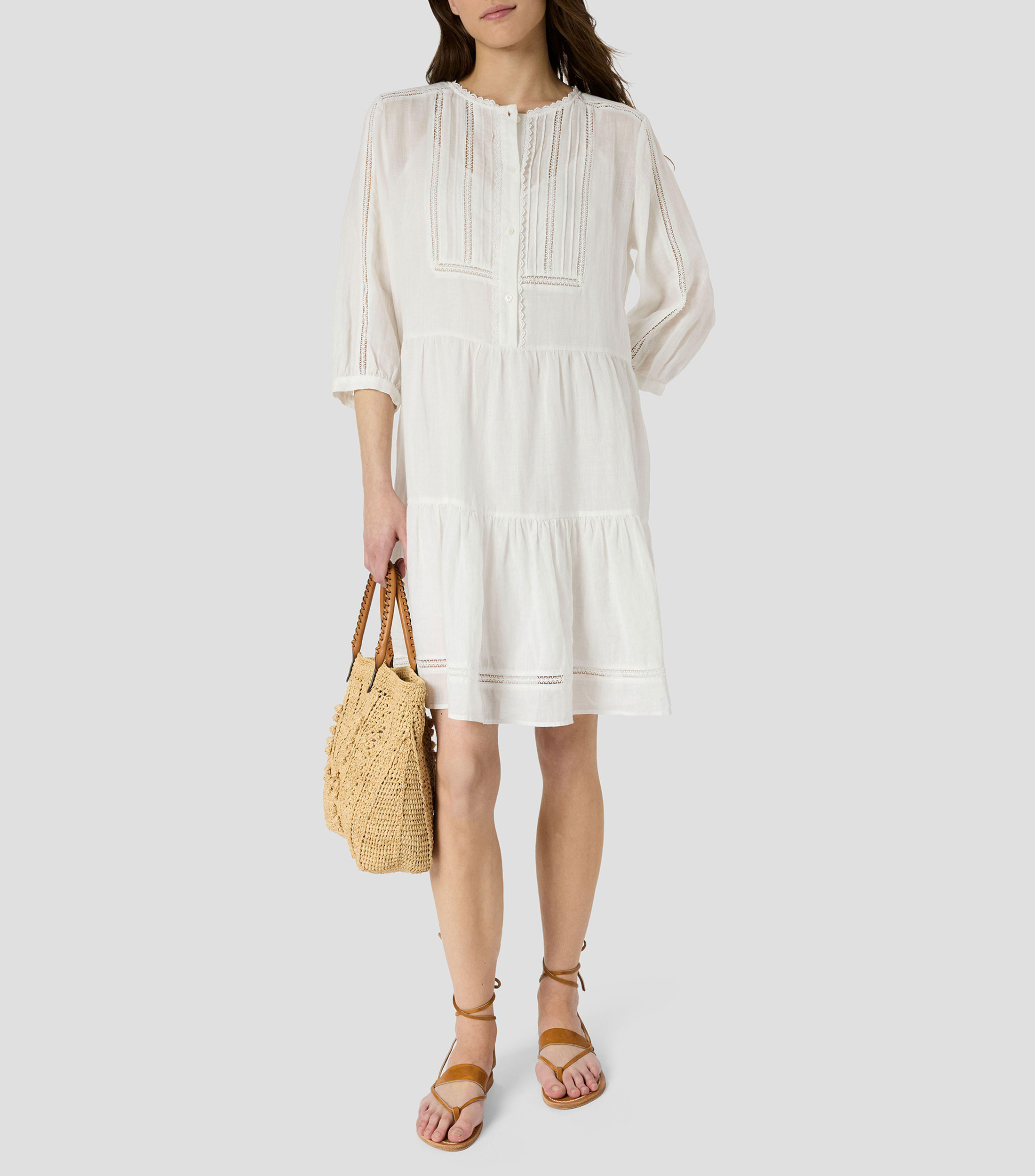 Vestido midi manga 3/4 fantasía Mujer