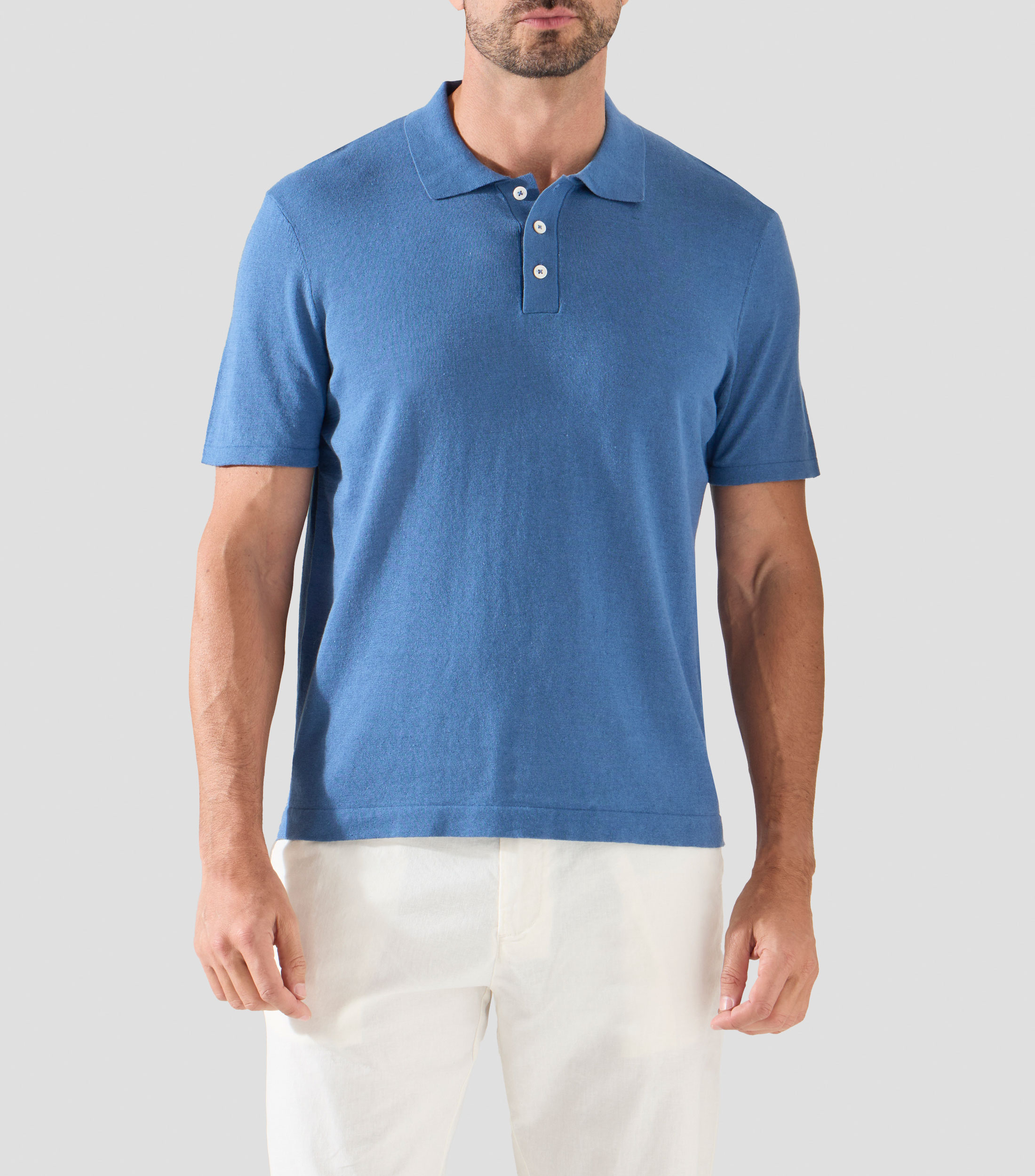 Playera tipo polo manga corta lisa Hombre