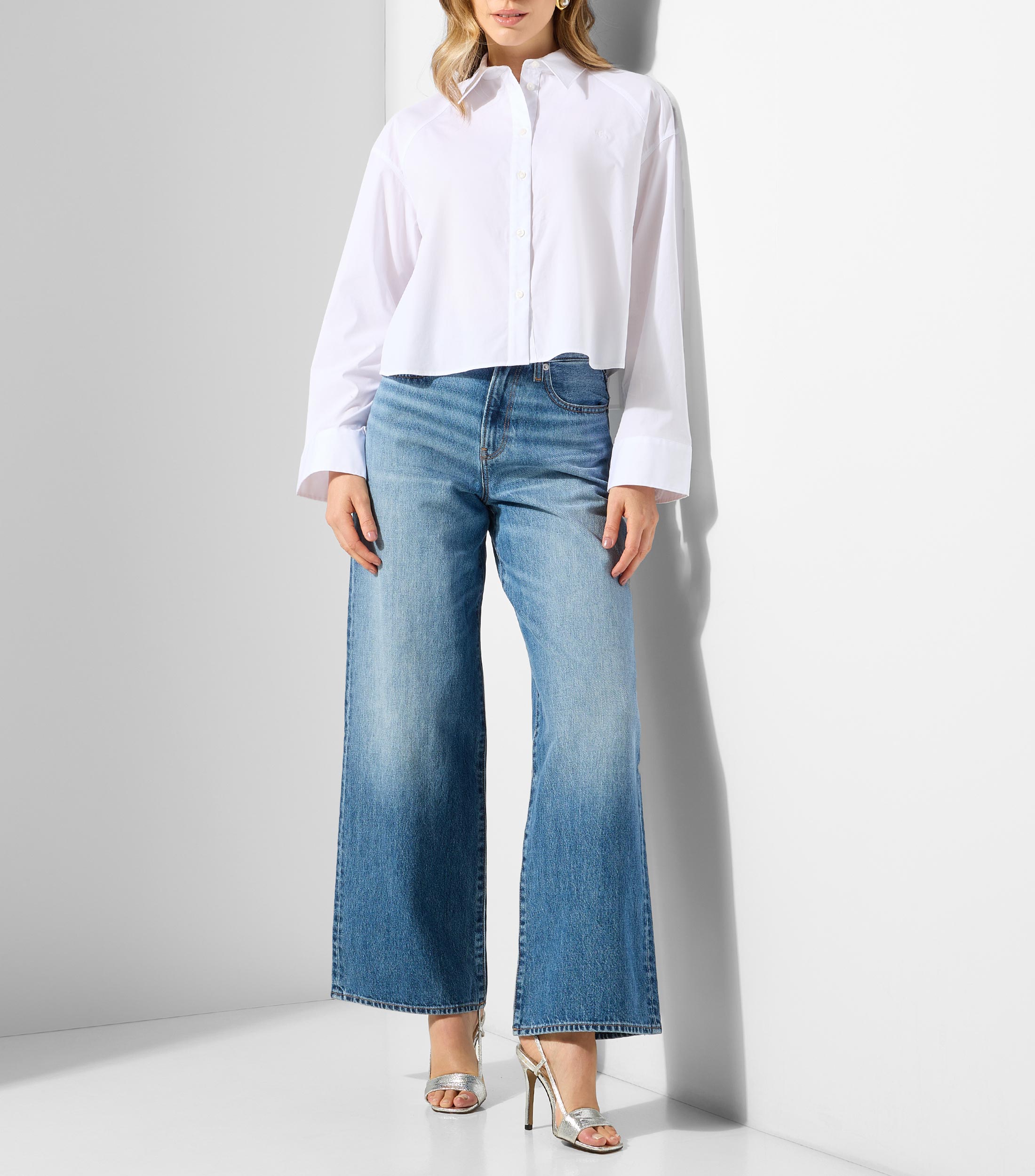 Blusa lisa manga larga Mujer